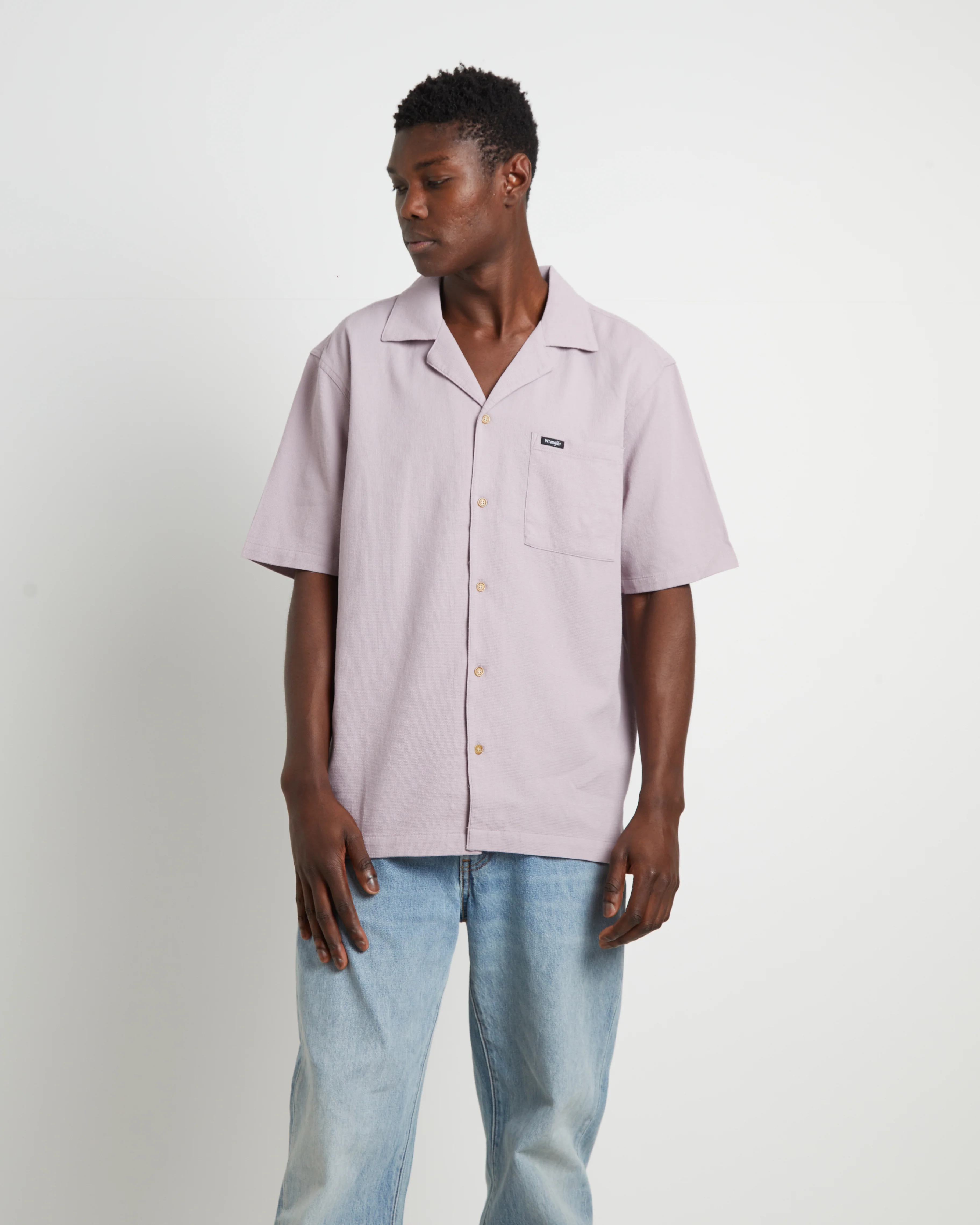 Resort Waffle Shirt Washed Lavender