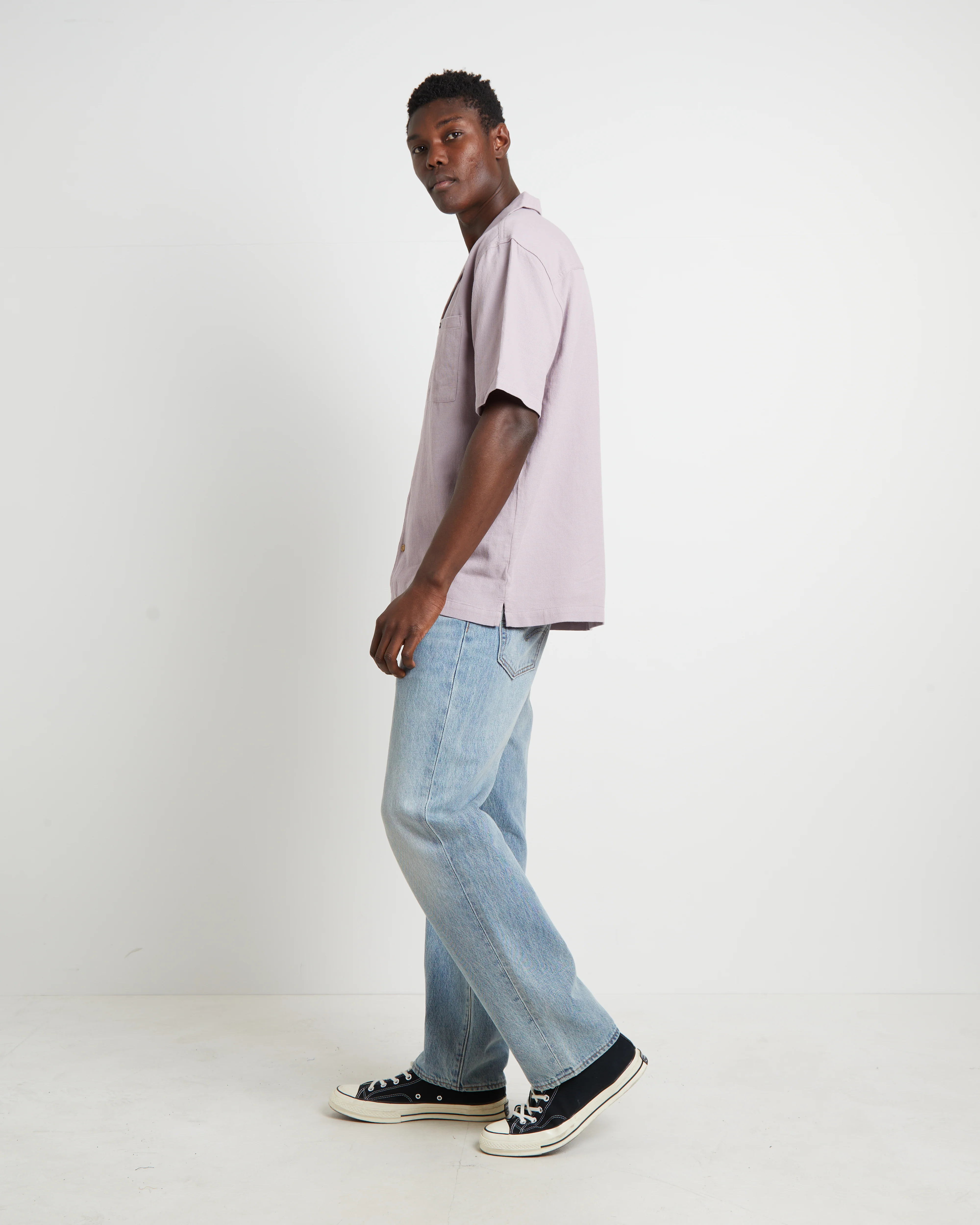 Resort Waffle Shirt Washed Lavender - Image 4
