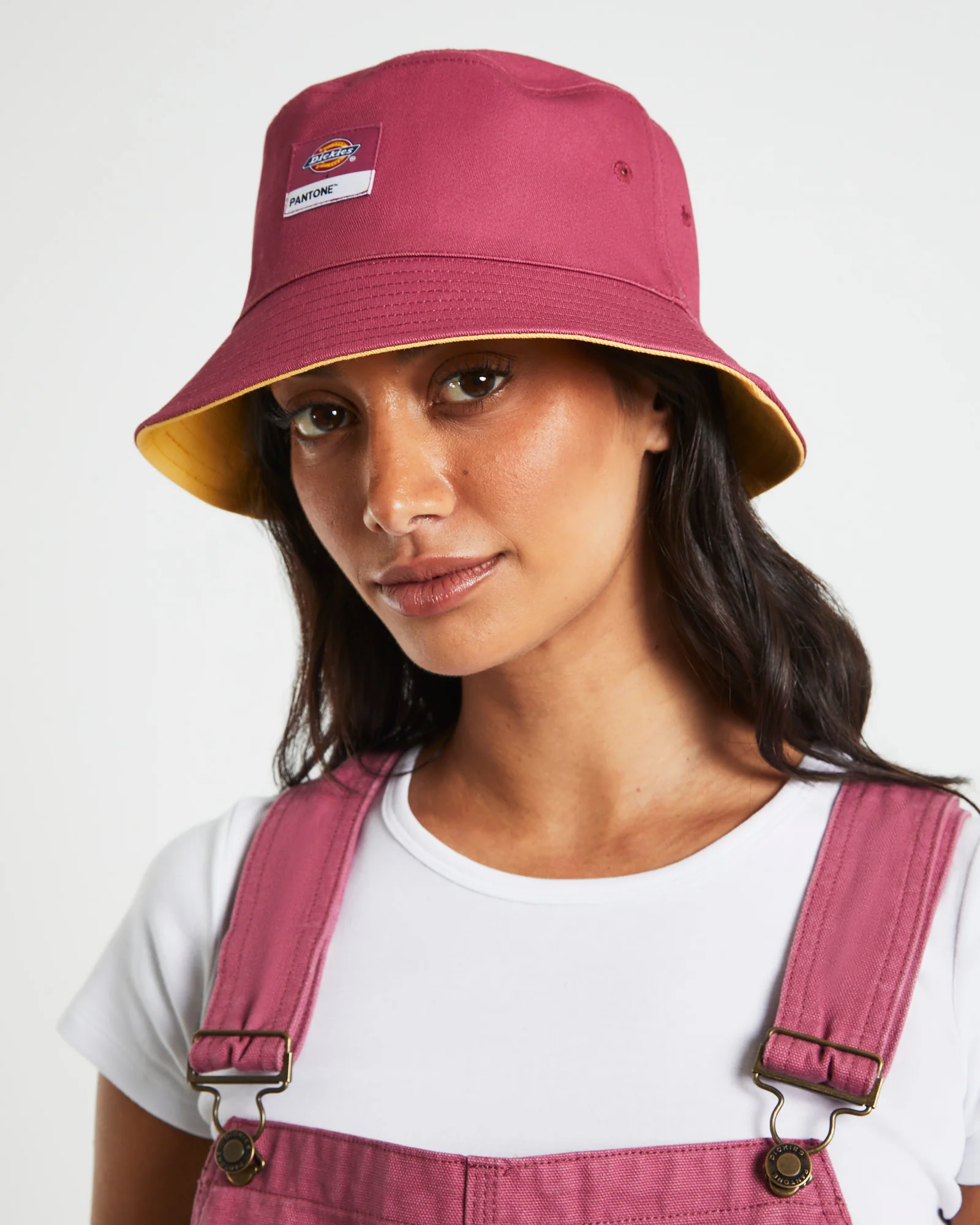 Reversible Bucket Hat in Malaga and Cornsilk Yellow