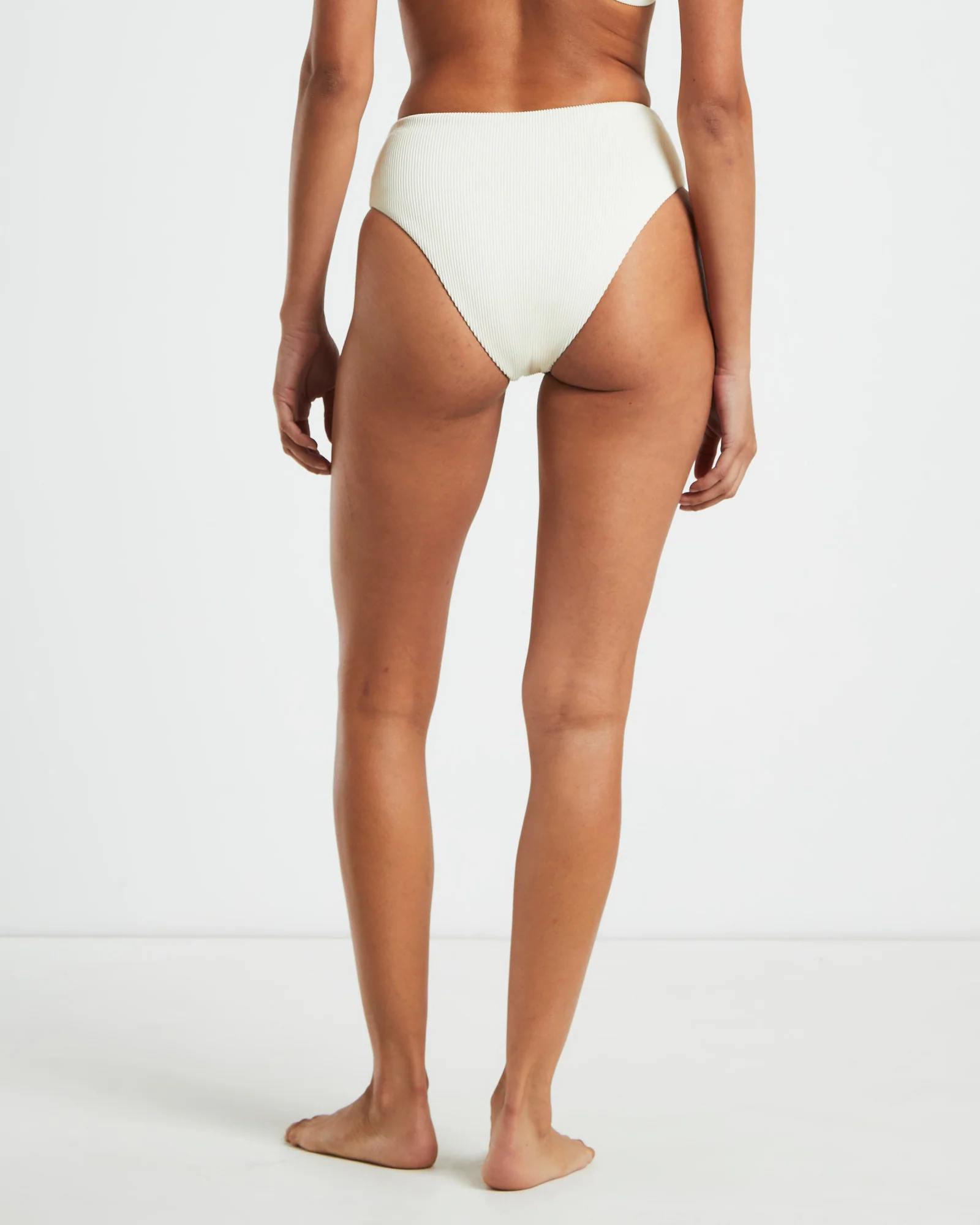 Rib High Waisted Bottoms in Almond - Image 2