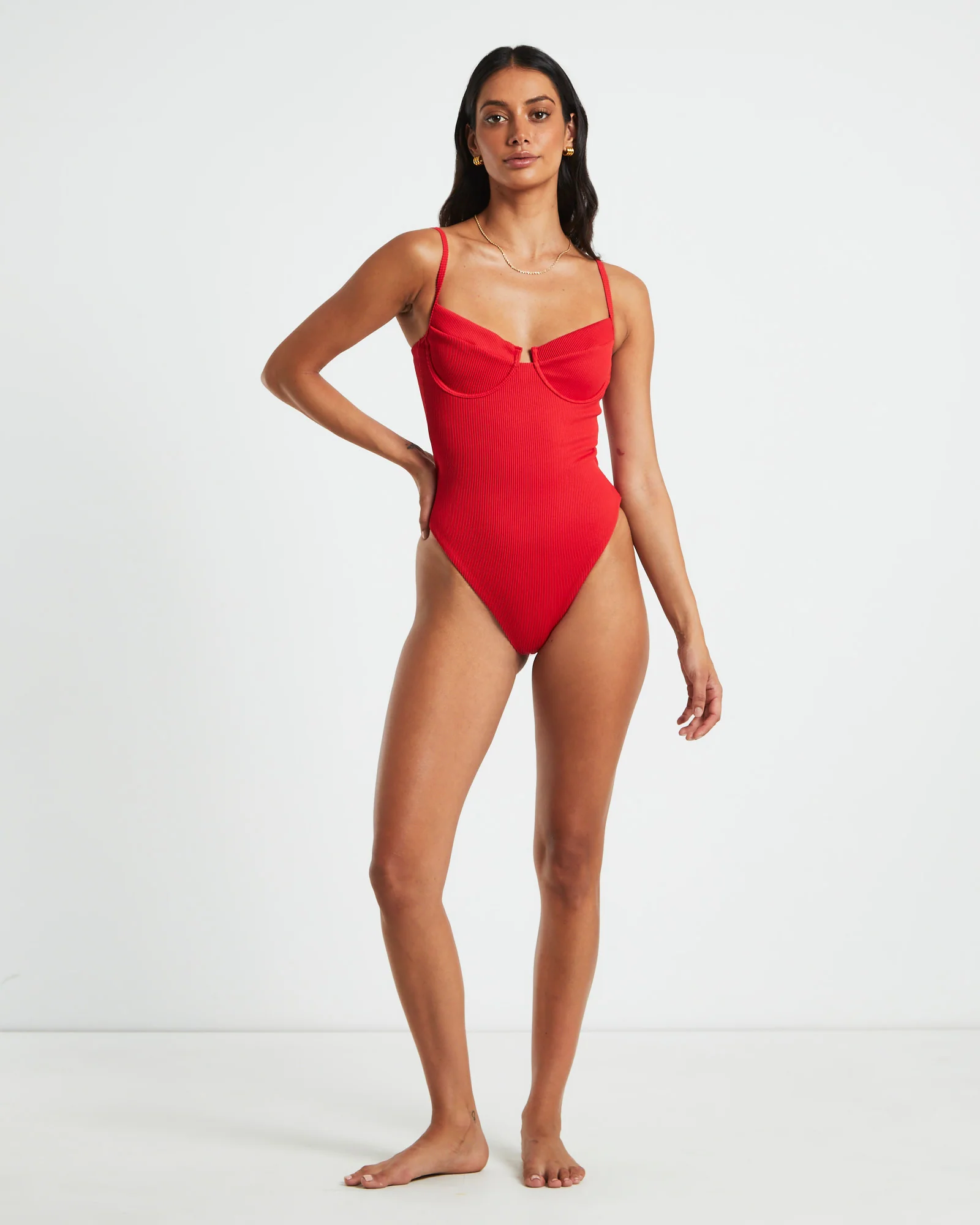Rib Underwire One Piece - Image 3