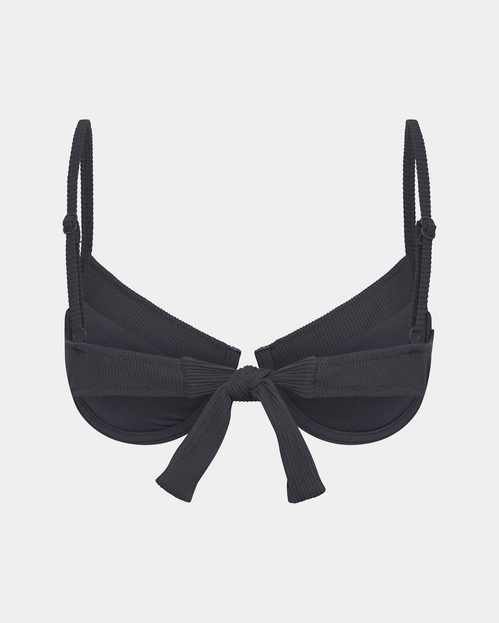 Rib Underwire Tie Back Bikini Top - Image 4