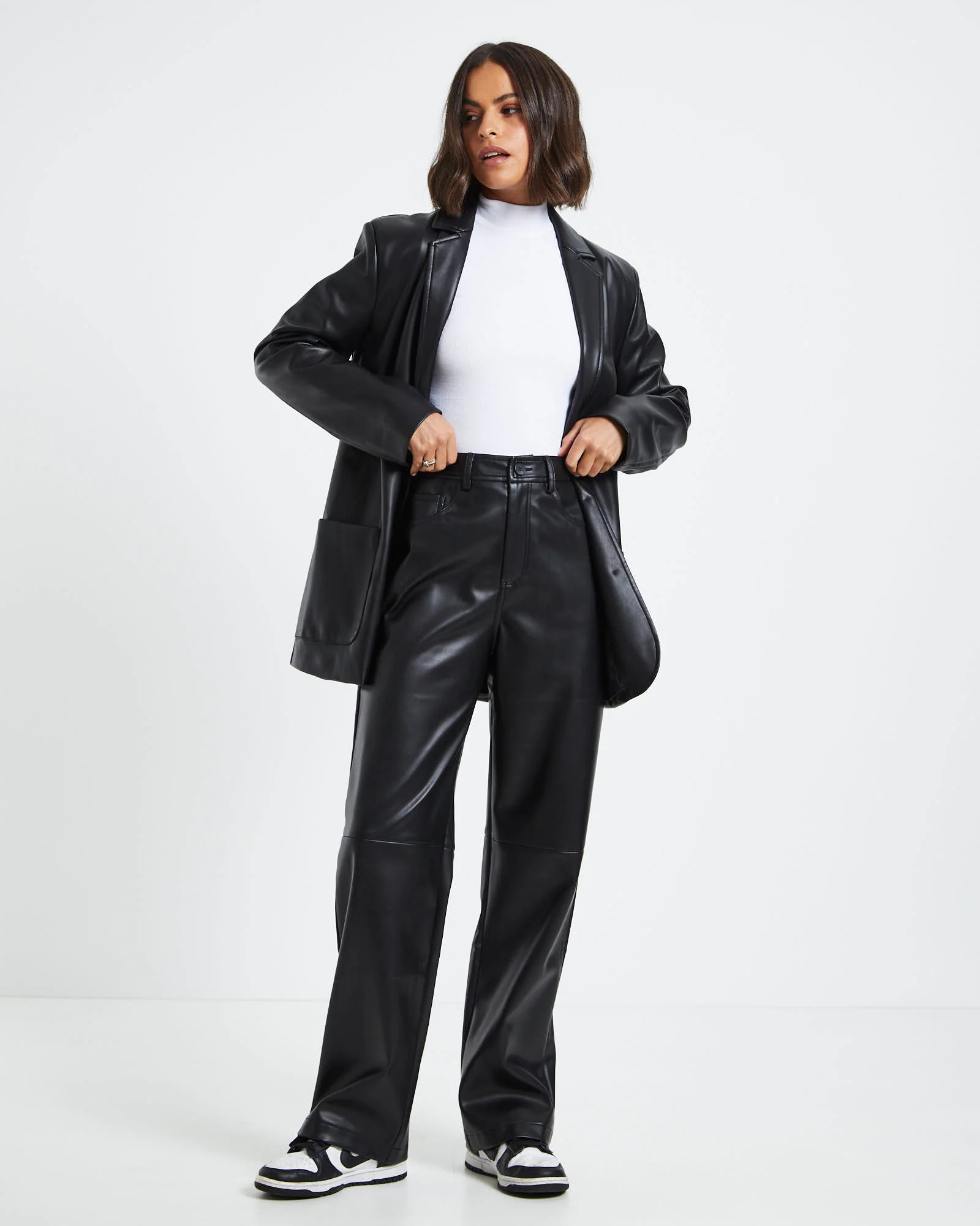 Ribbed Long Sleeve Skivvy White - Image 3