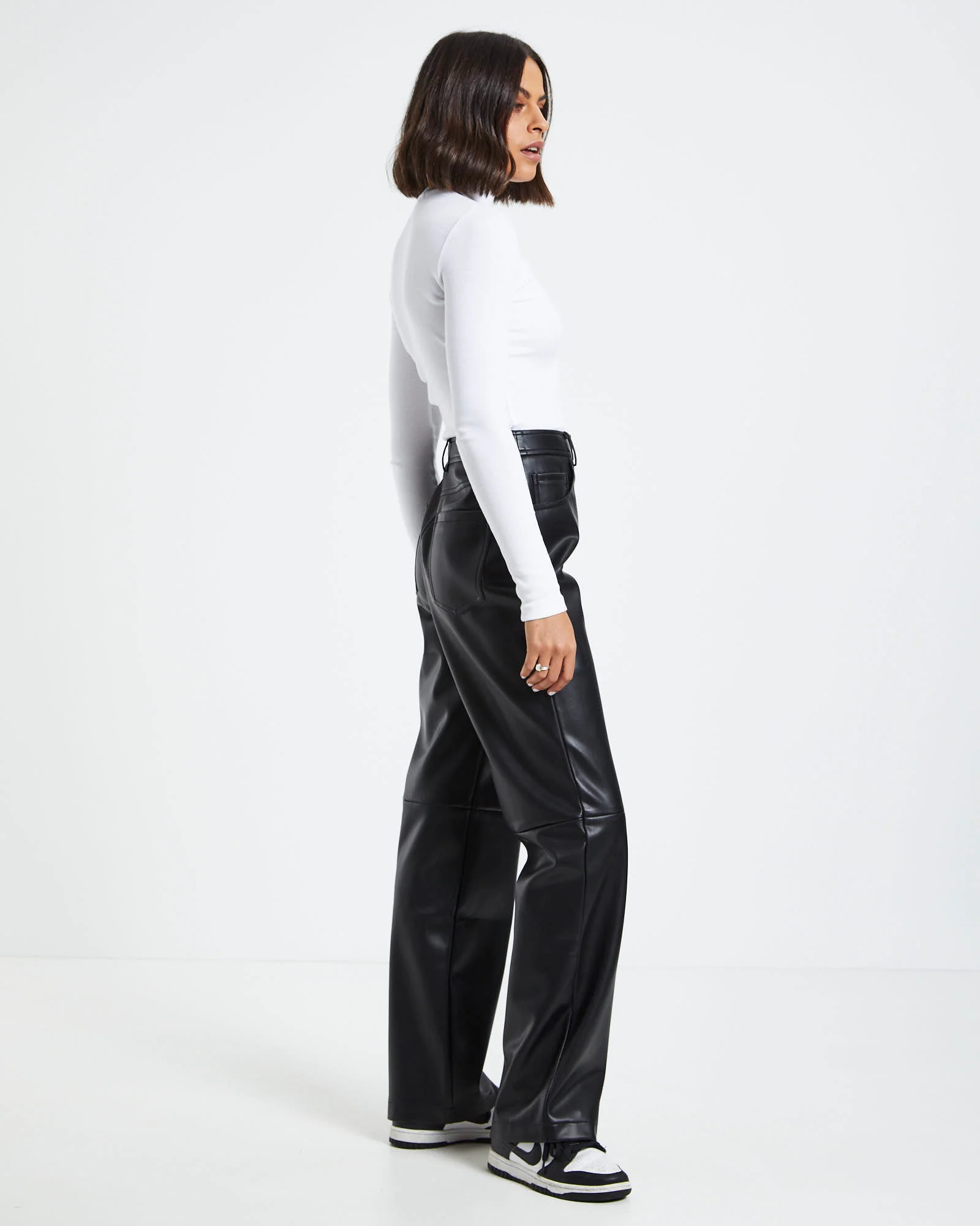 Ribbed Long Sleeve Skivvy White - Image 4
