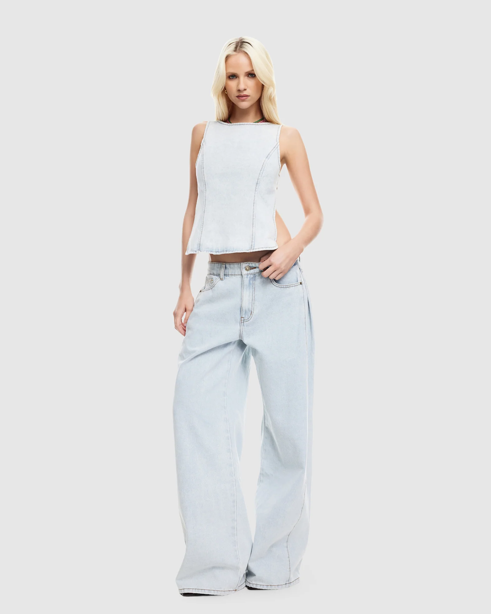 Rider Backless Denim Top - Image 4