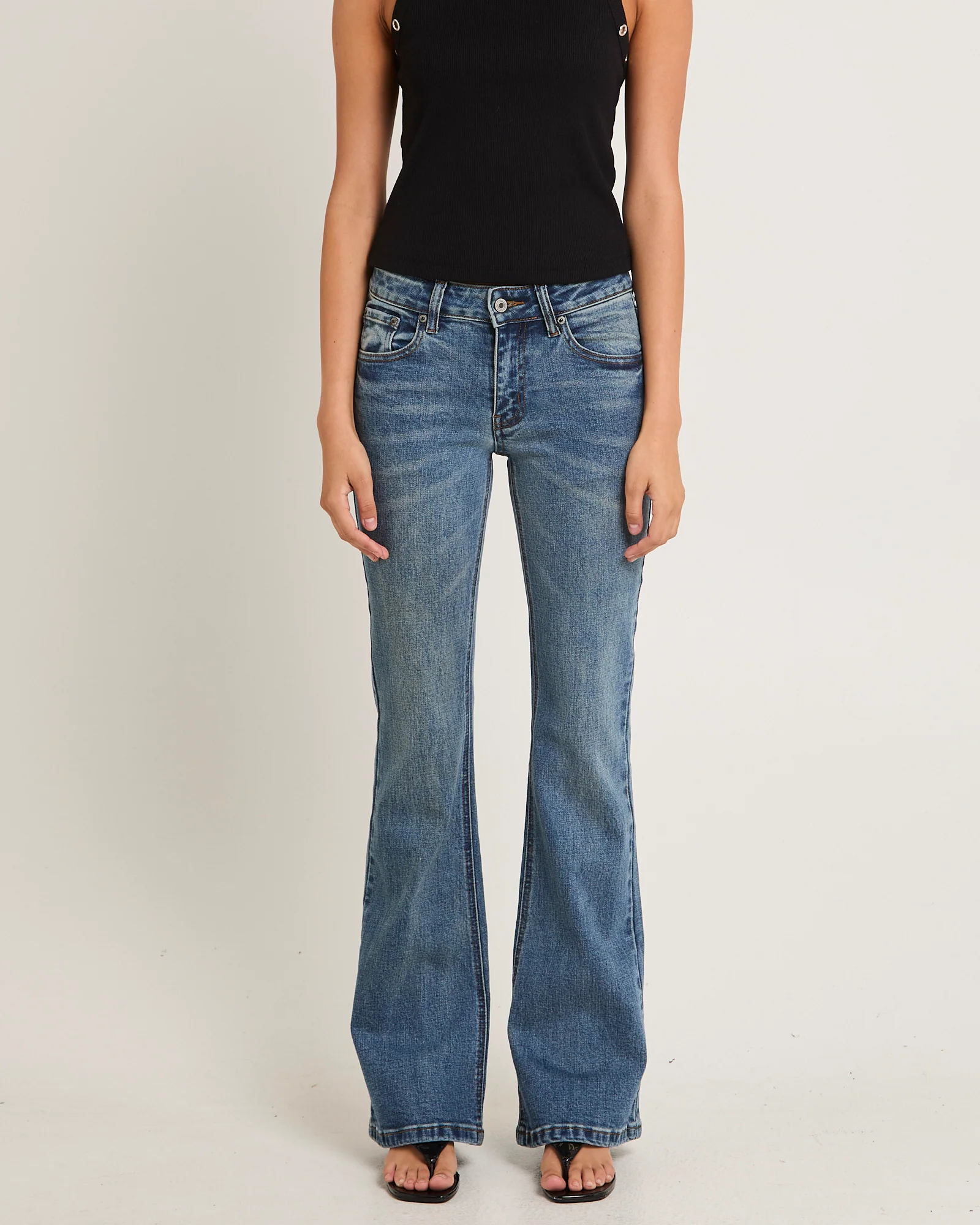 Rita Low Rise Flare Denim Jeans - Image 3