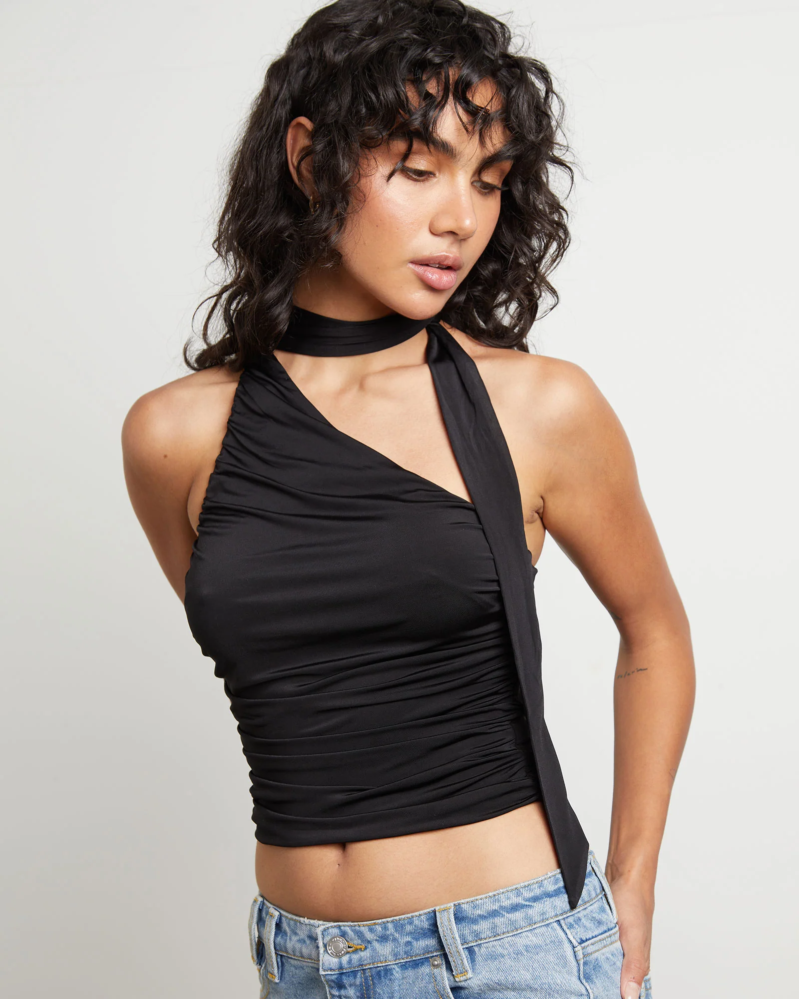 Rowan Slinky Chocker Top in Black - Image 5