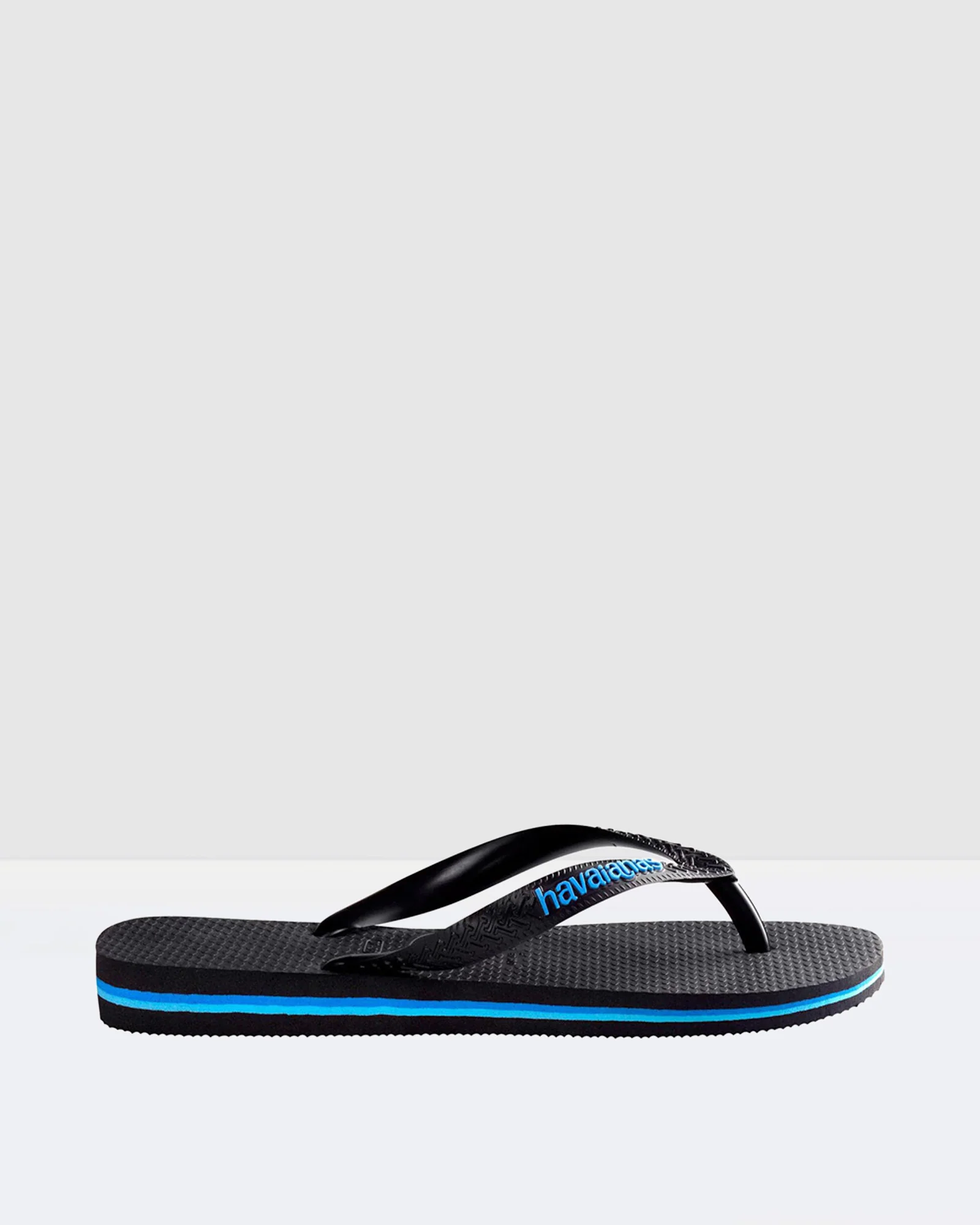 Rubber Logo Thongs Black/Blue - Image 3