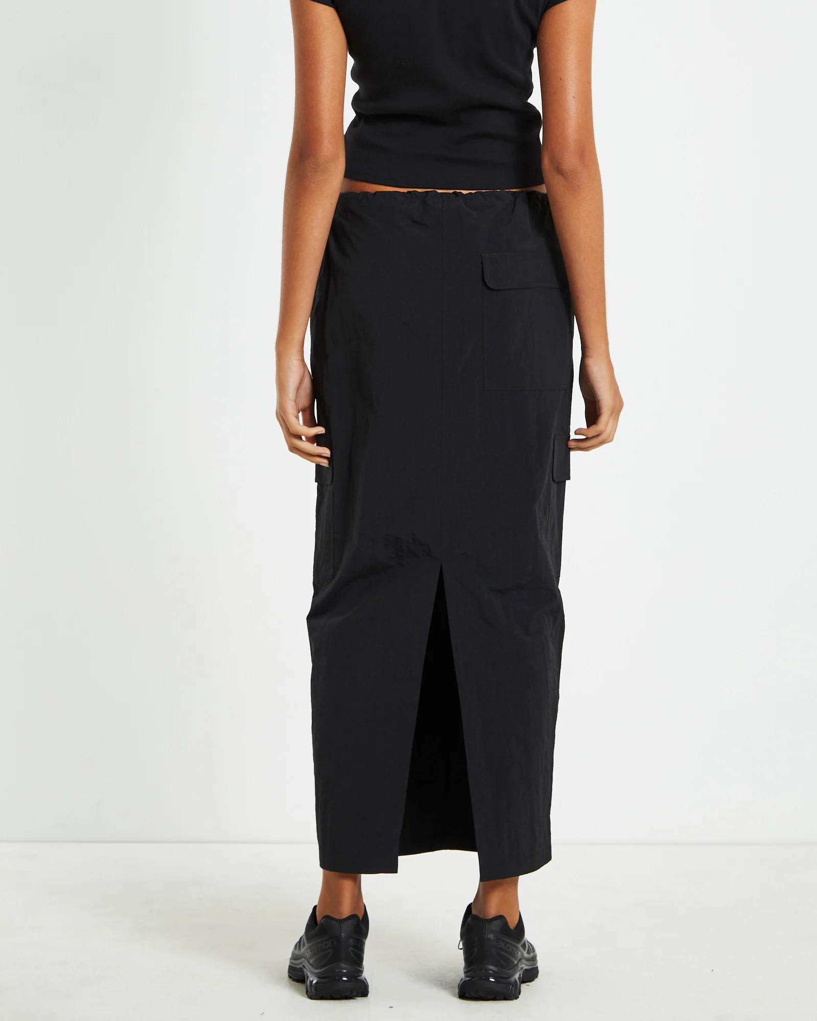 Ruby Multi Pocket Cargo Maxi Skirt Black - Image 2