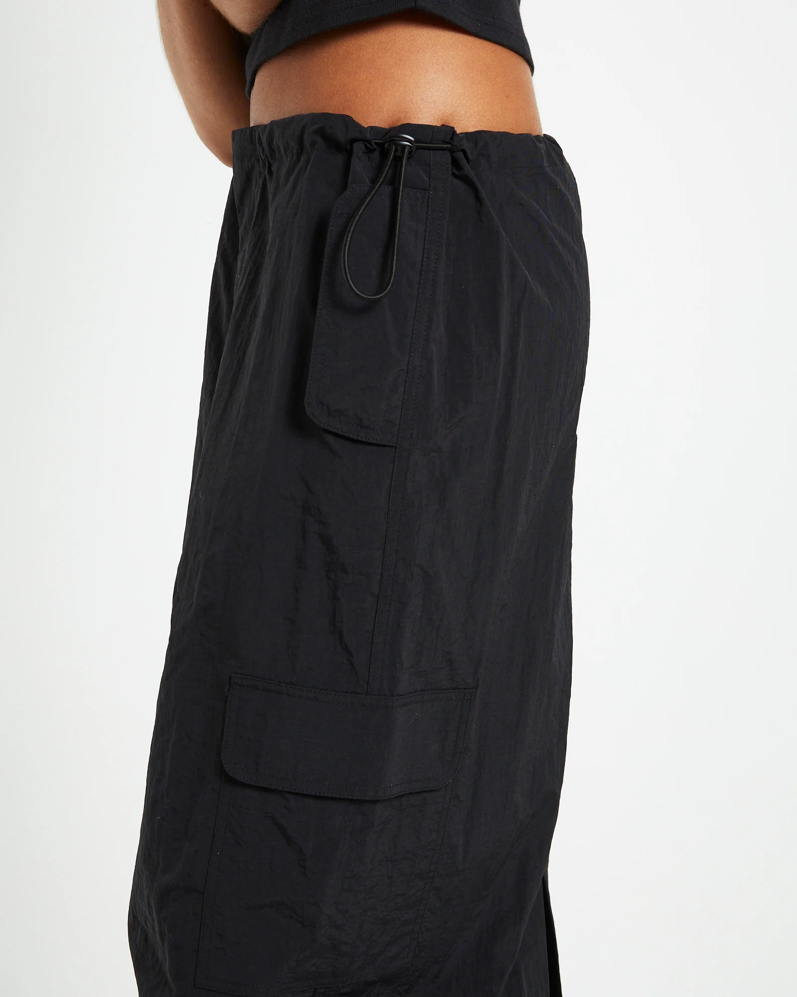 Ruby Multi Pocket Cargo Maxi Skirt Black - Image 6