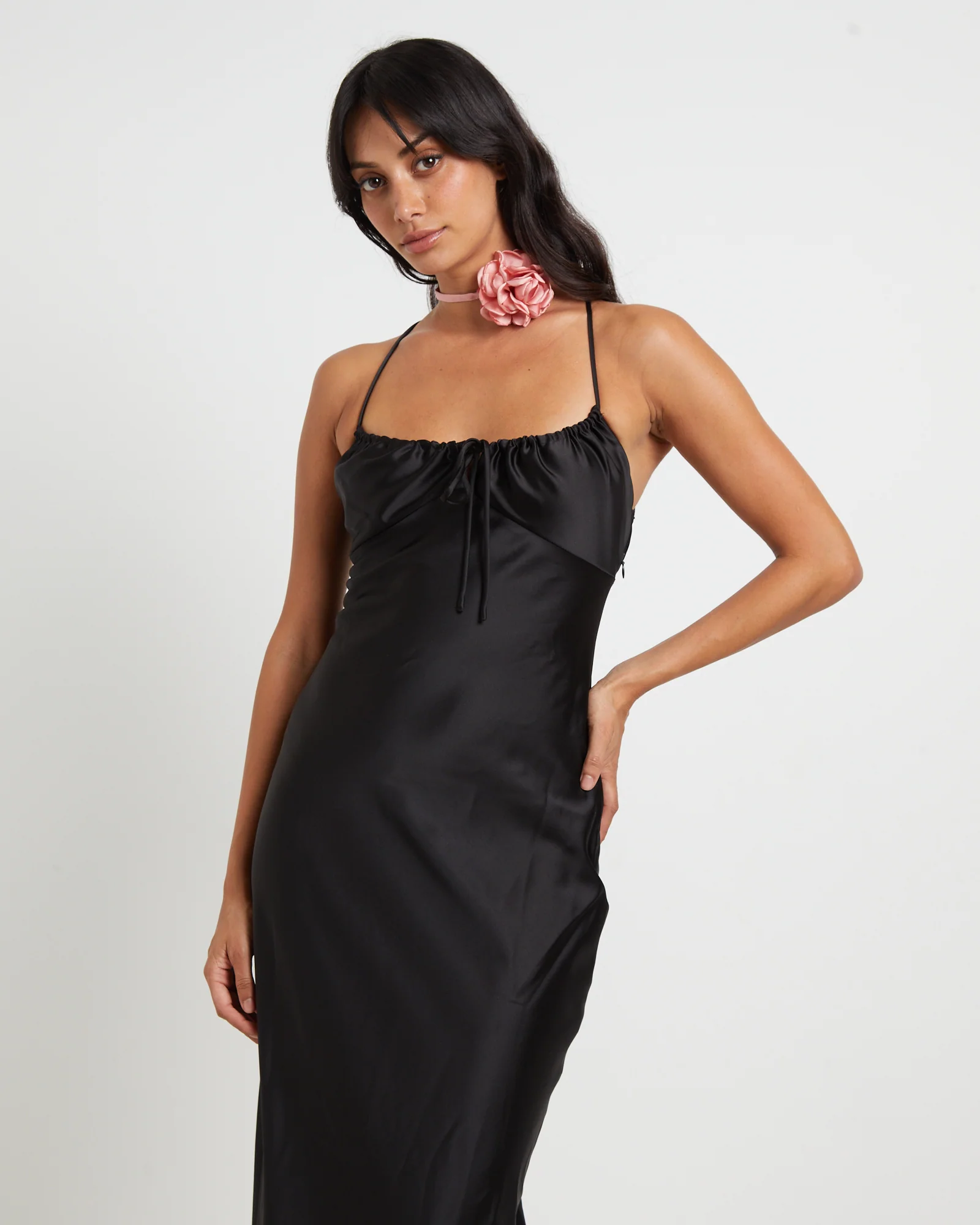 Ruby Romantic Maxi Slip Dress in Black - Image 5