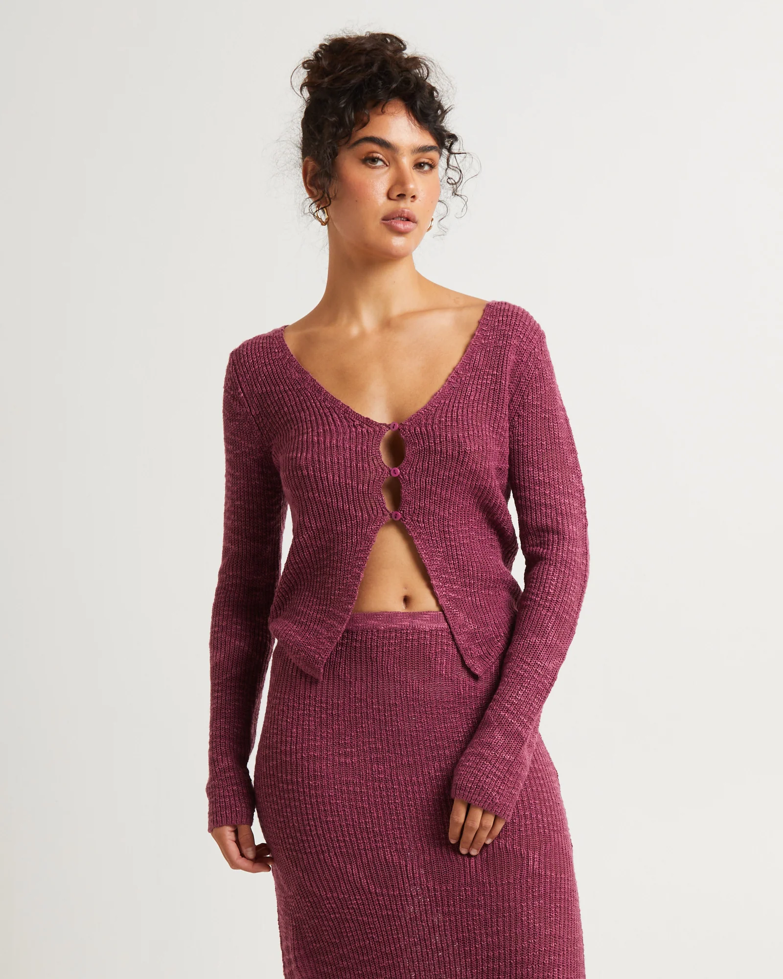 Rumi Long Sleeve Boucle Knit Top - Image 6