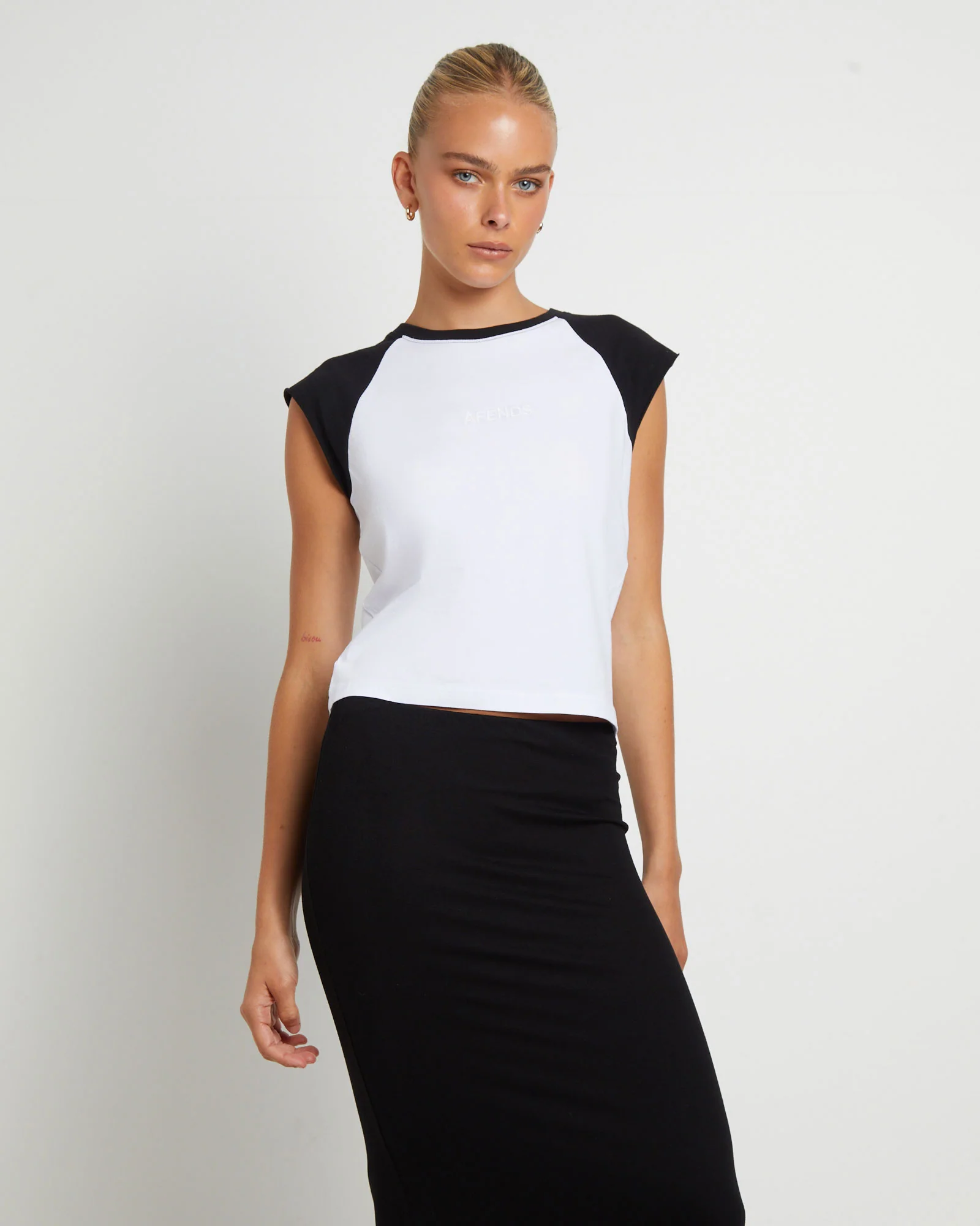 Ryan Recycled Raglan Tank in Black
