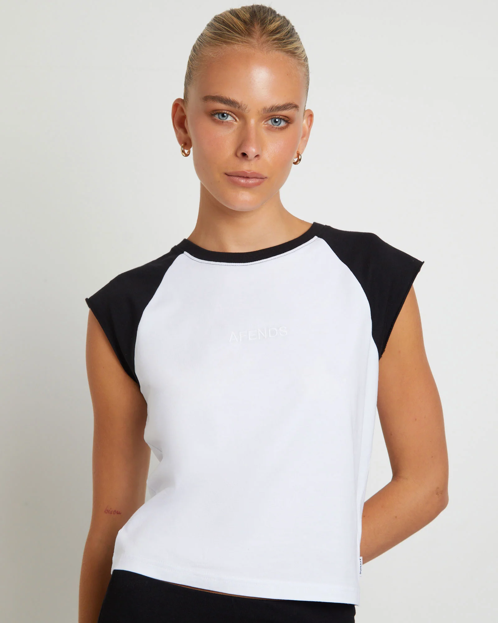 Ryan Recycled Raglan Tank in Black - Image 5