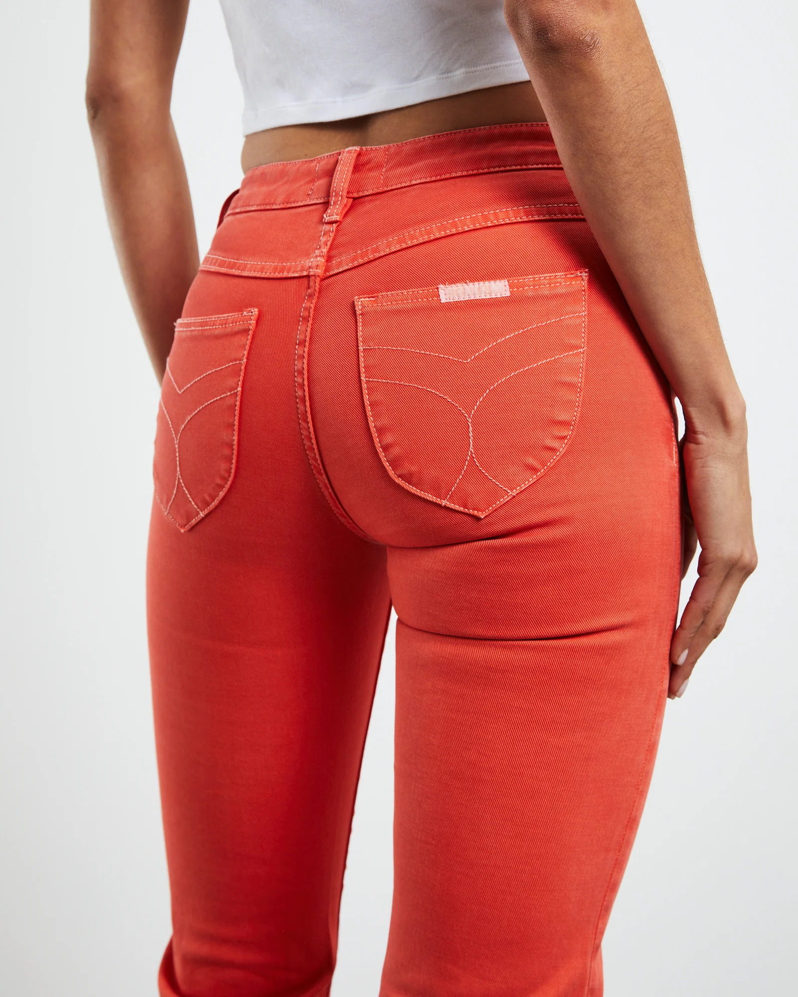 Sailor Low Flare Jeans Scarlet Coral - Image 6