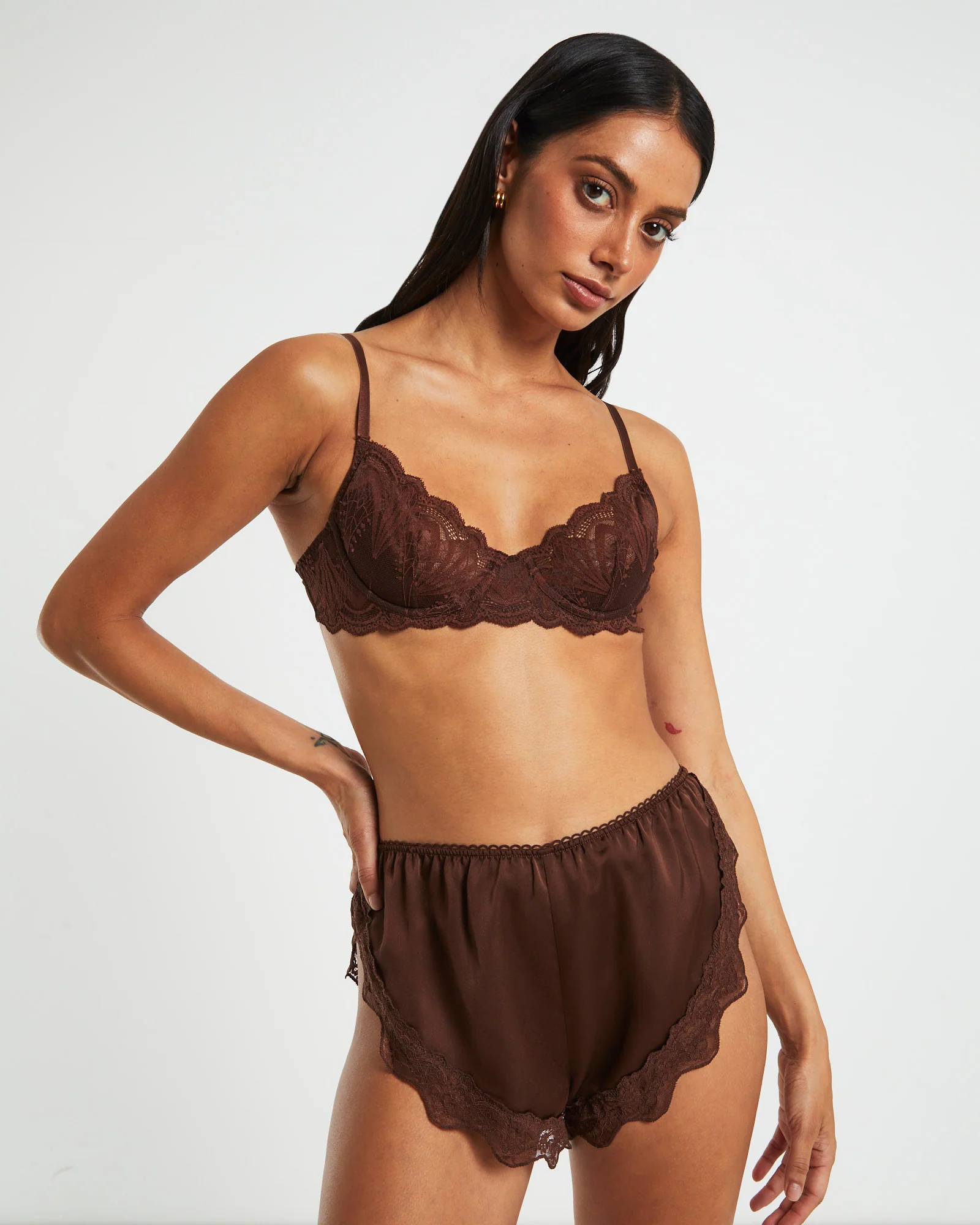 Sapphira Lace Underwire Bra Chocolate - Image 6