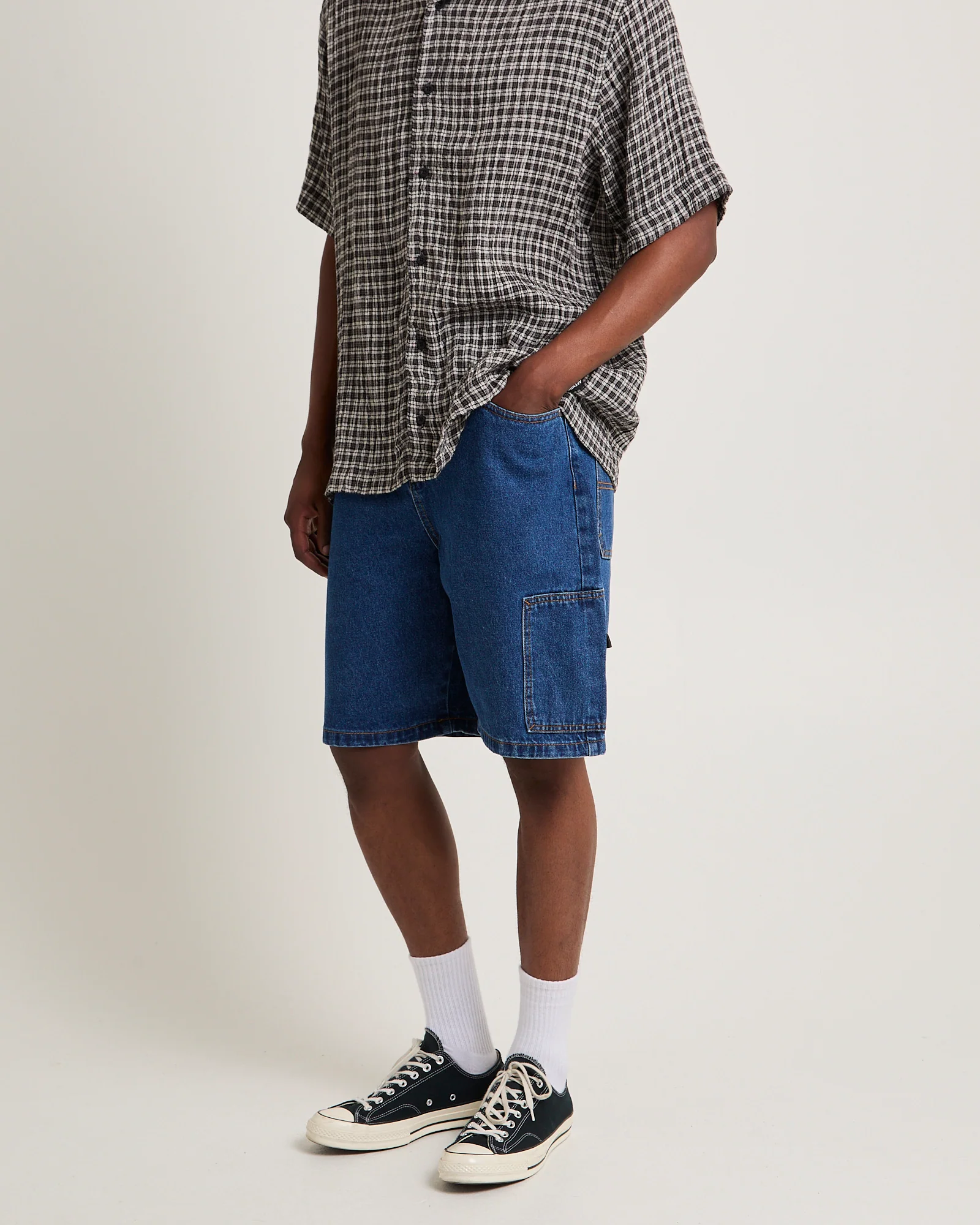 Scorched Harper Denim Baggy Fit Carpenter Shorts - Image 4