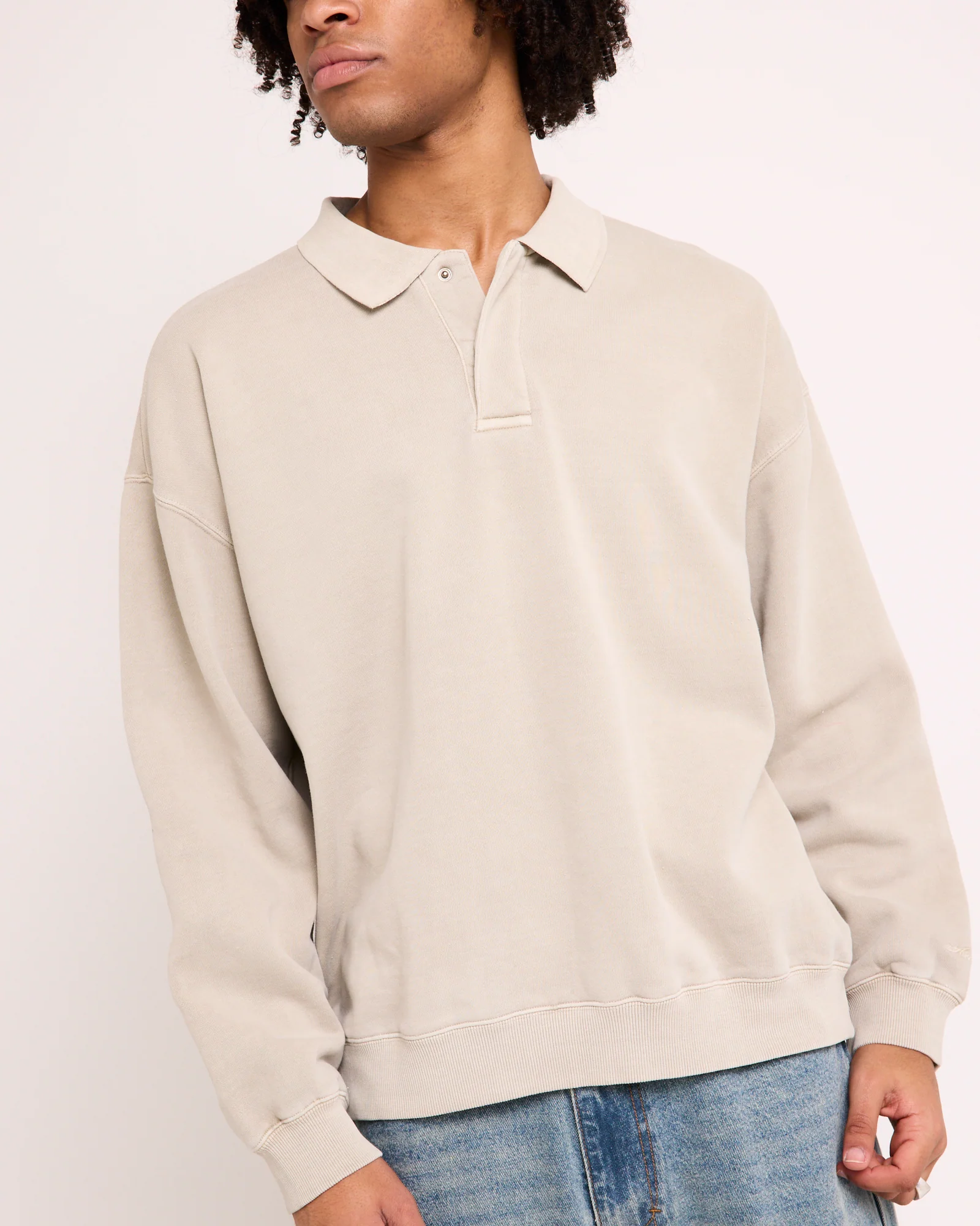 Script Fleece Polo Shirt - Image 6