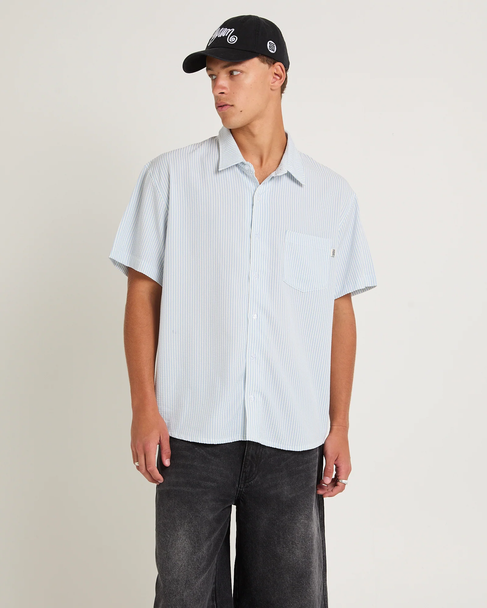 Seersucker Summer Short Sleeve Shirt