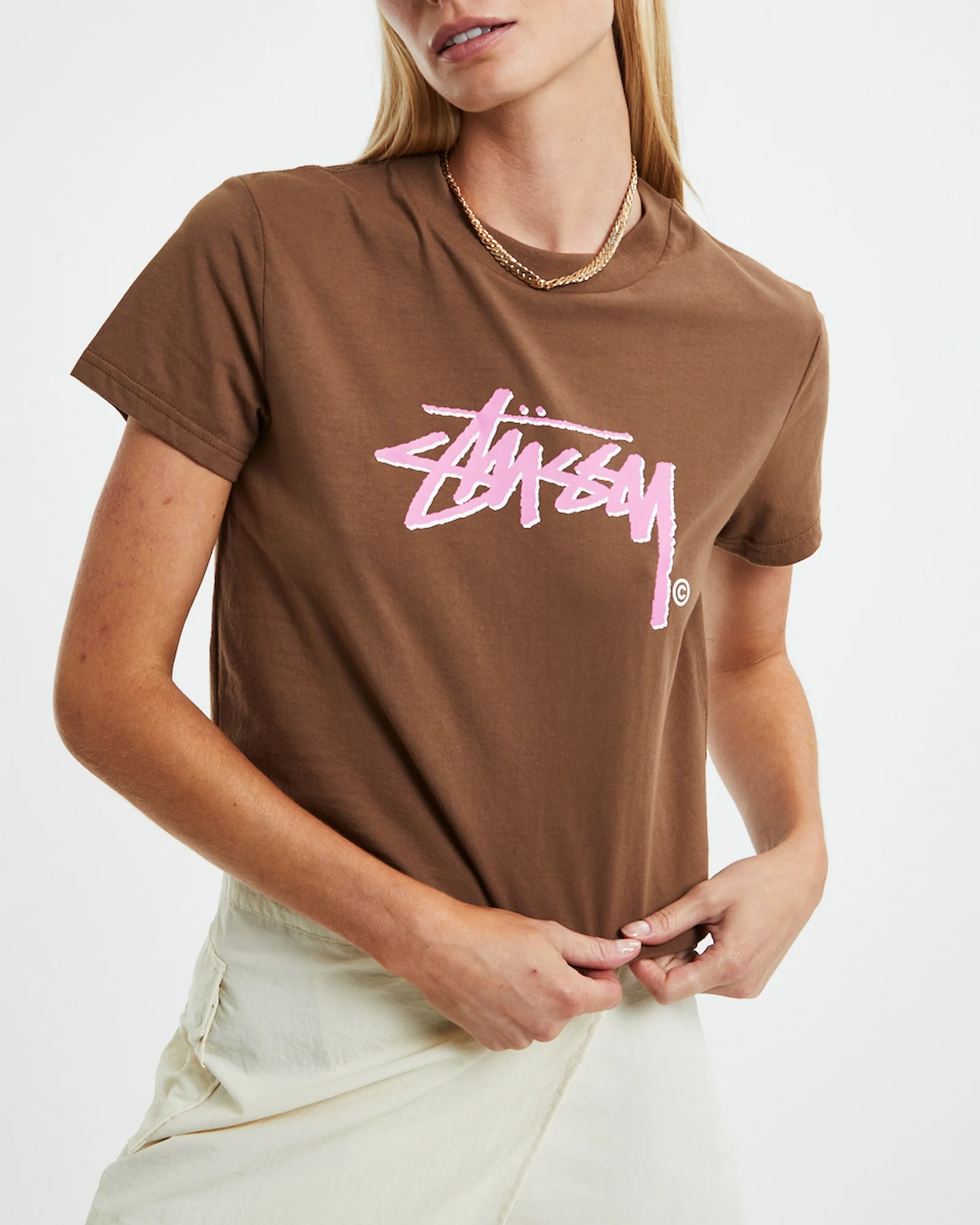 Shadow Stock Slim T-Shirt Chocolate Brown - Image 6