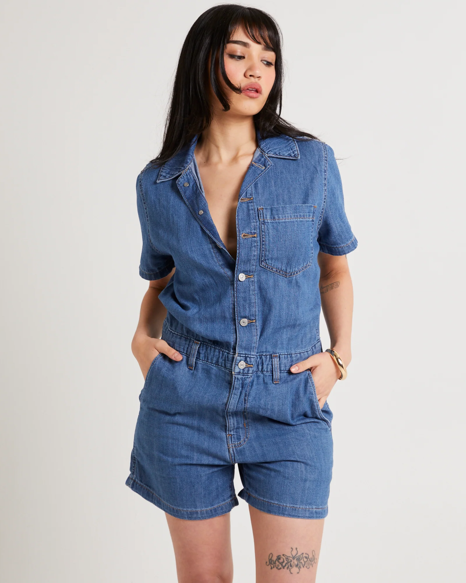 Shorts Sleeve Denim Heritage Romper