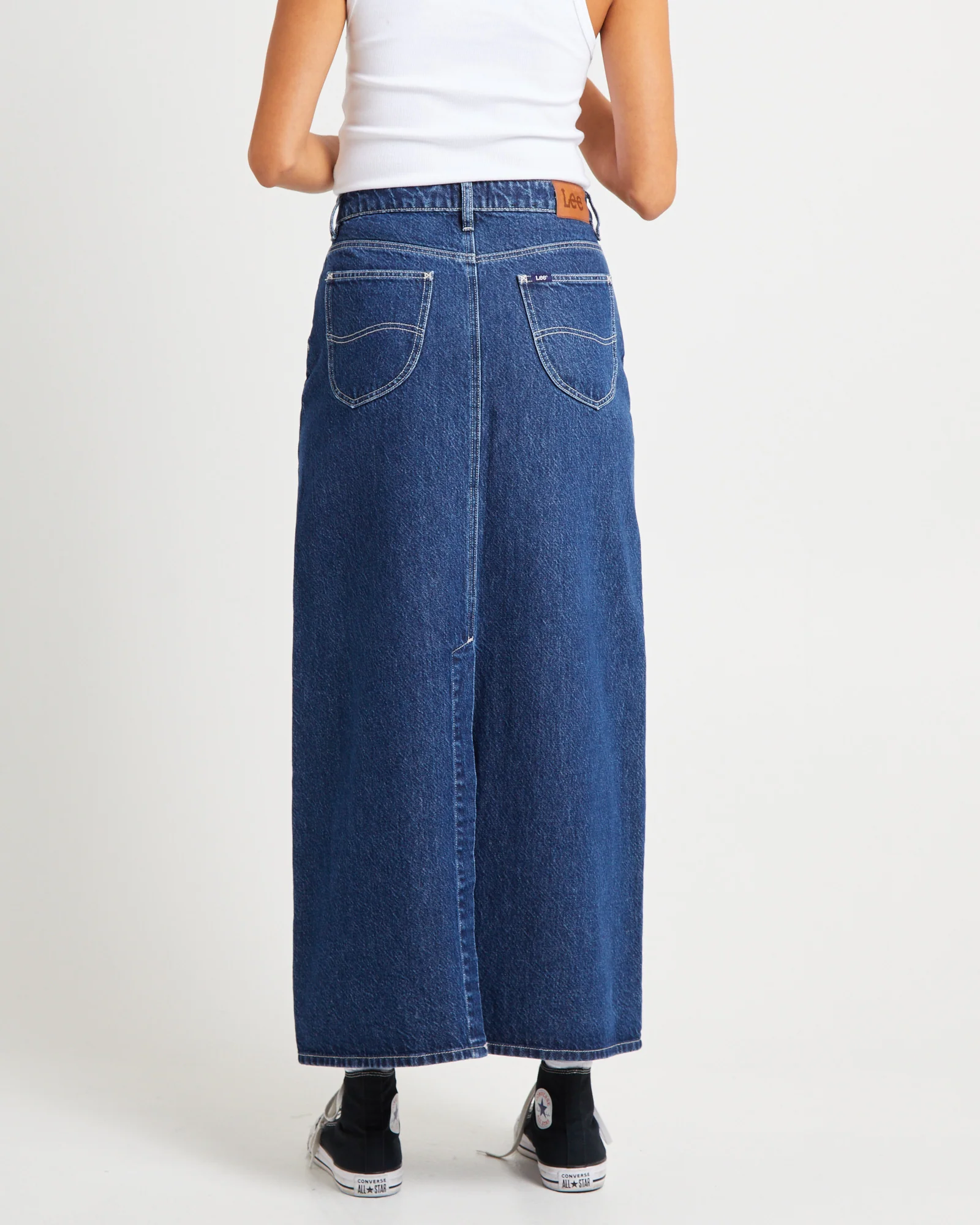 Signature Mid Denim Maxi Skirt Essentials Rinse - Image 2