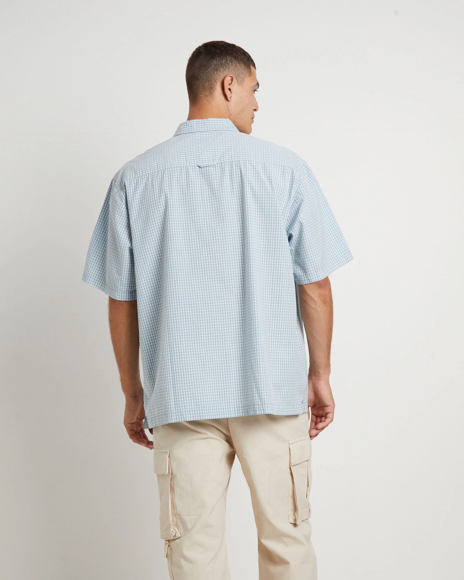 Skate Short Sleeve Shirt in Sky Check - Image 2