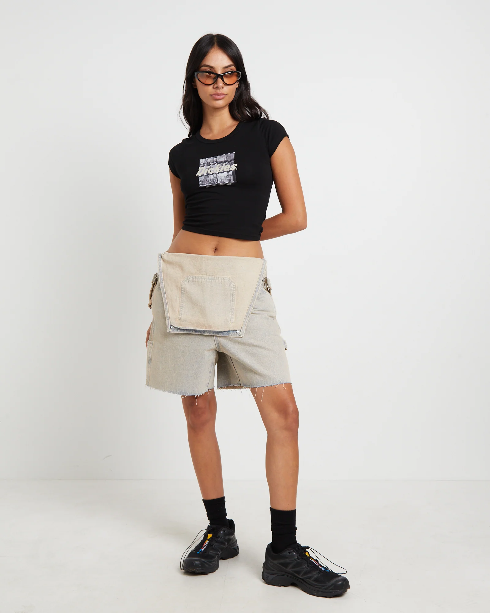 Slide Show Baby Tee in Black - Image 3