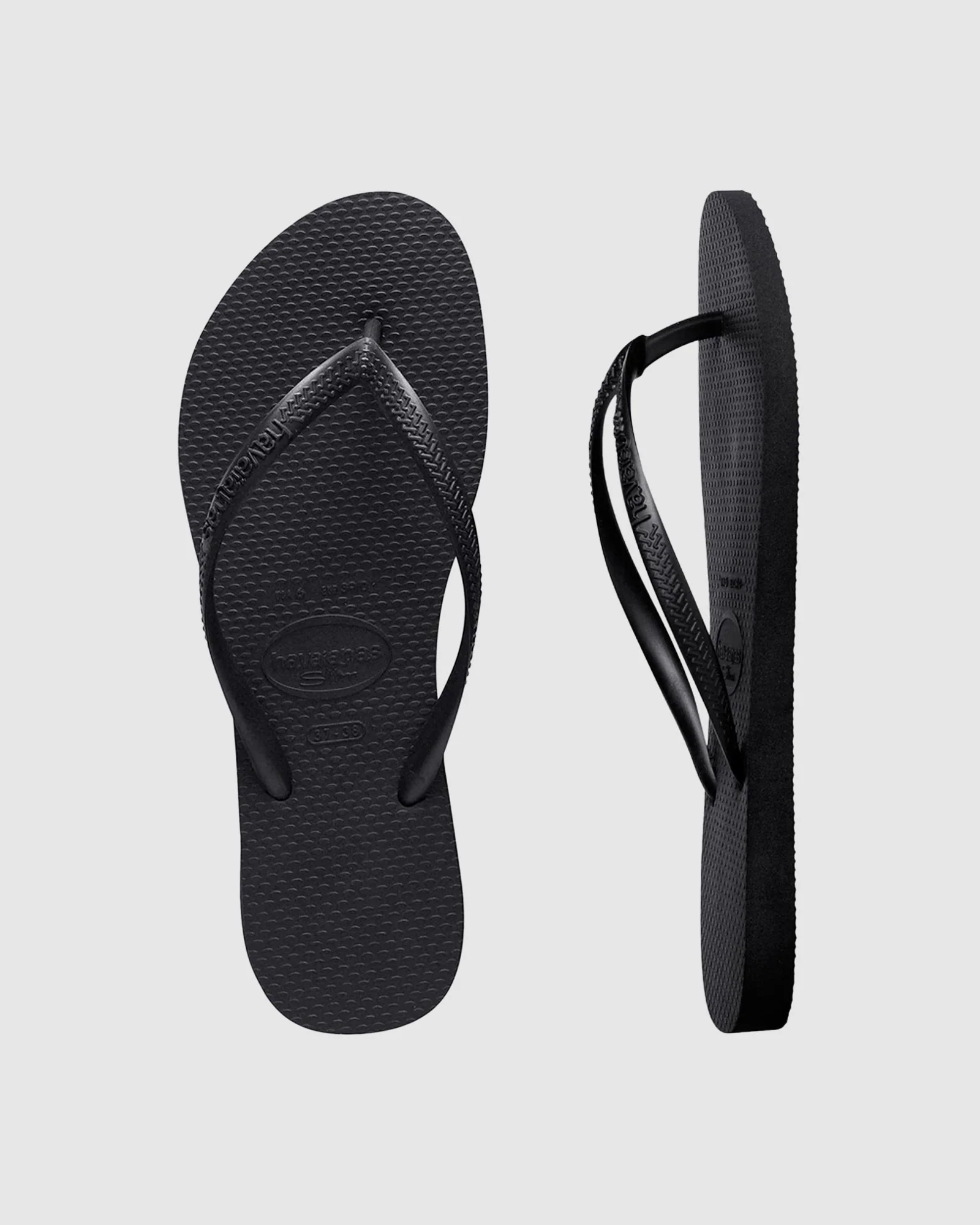 Slim Basic Thongs Black - Image 4