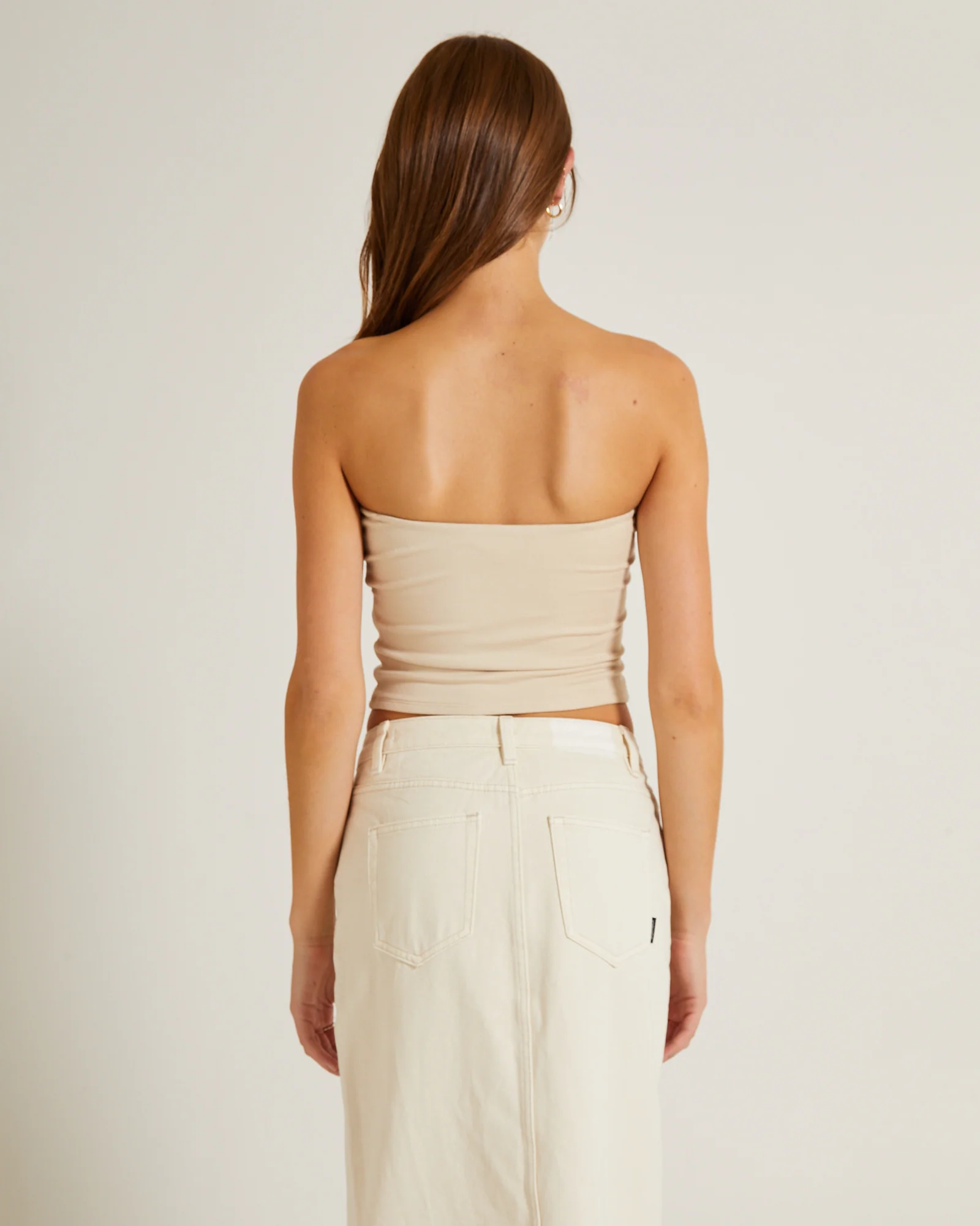 Slinky Strapless Top in Vintage Stone - Image 2