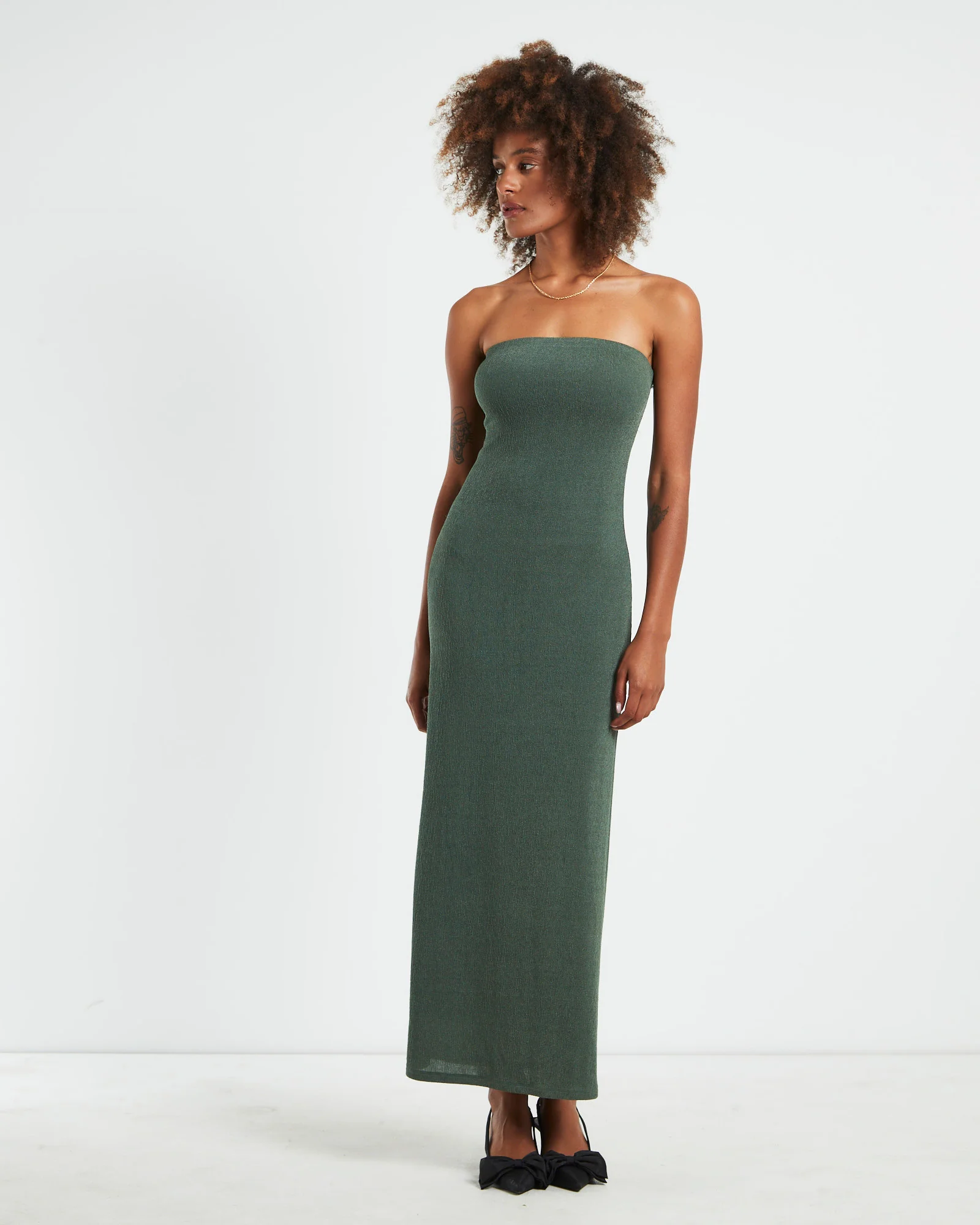 Sloane Seamless Maxi Tube Dress Green - Image 3