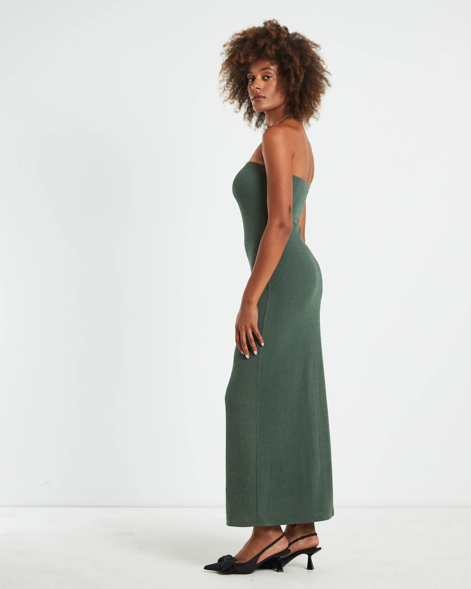 Sloane Seamless Maxi Tube Dress Green - Image 4
