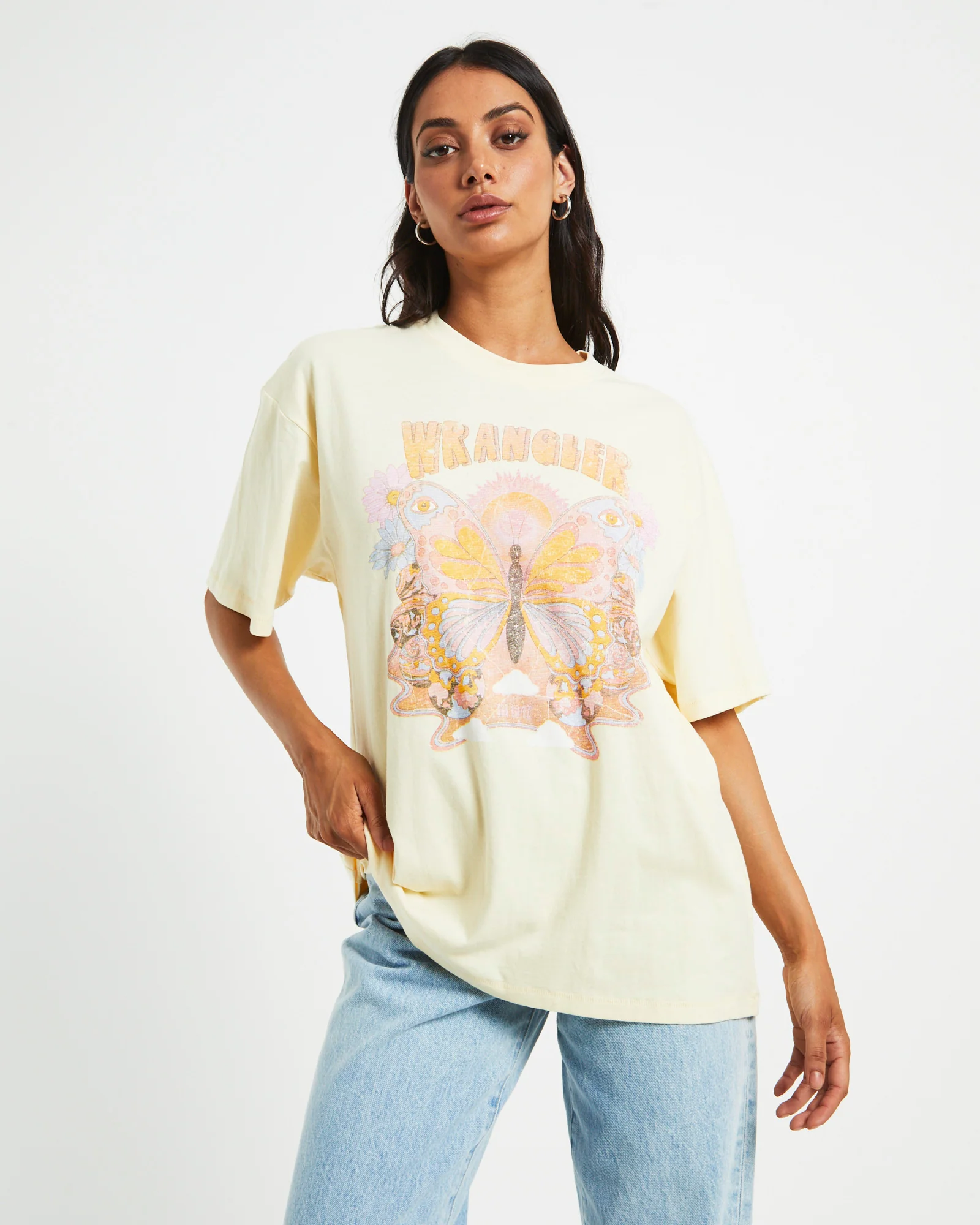 Slouch Short Sleeve T-Shirt in Butterfly Natural