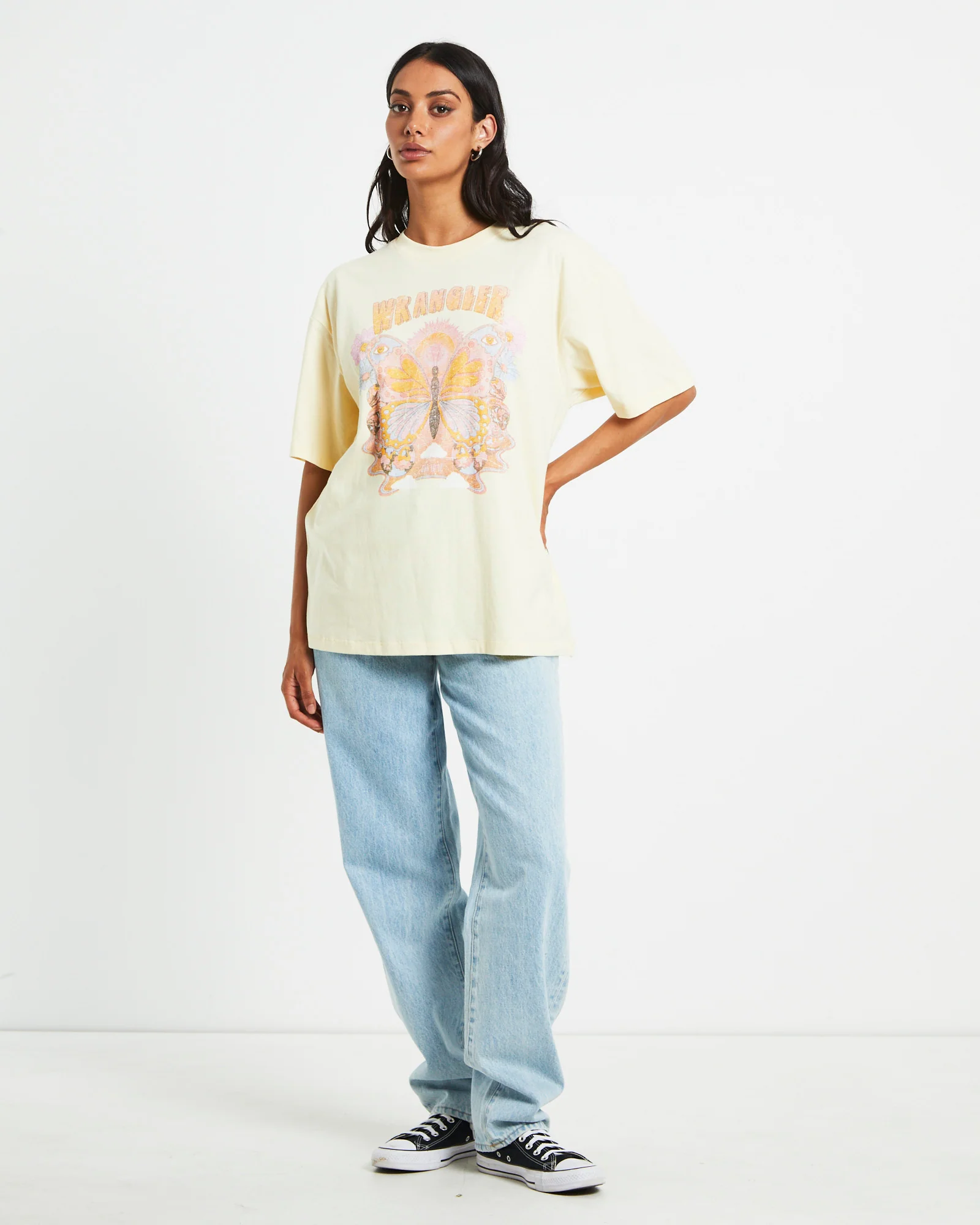 Slouch Short Sleeve T-Shirt in Butterfly Natural - Image 3