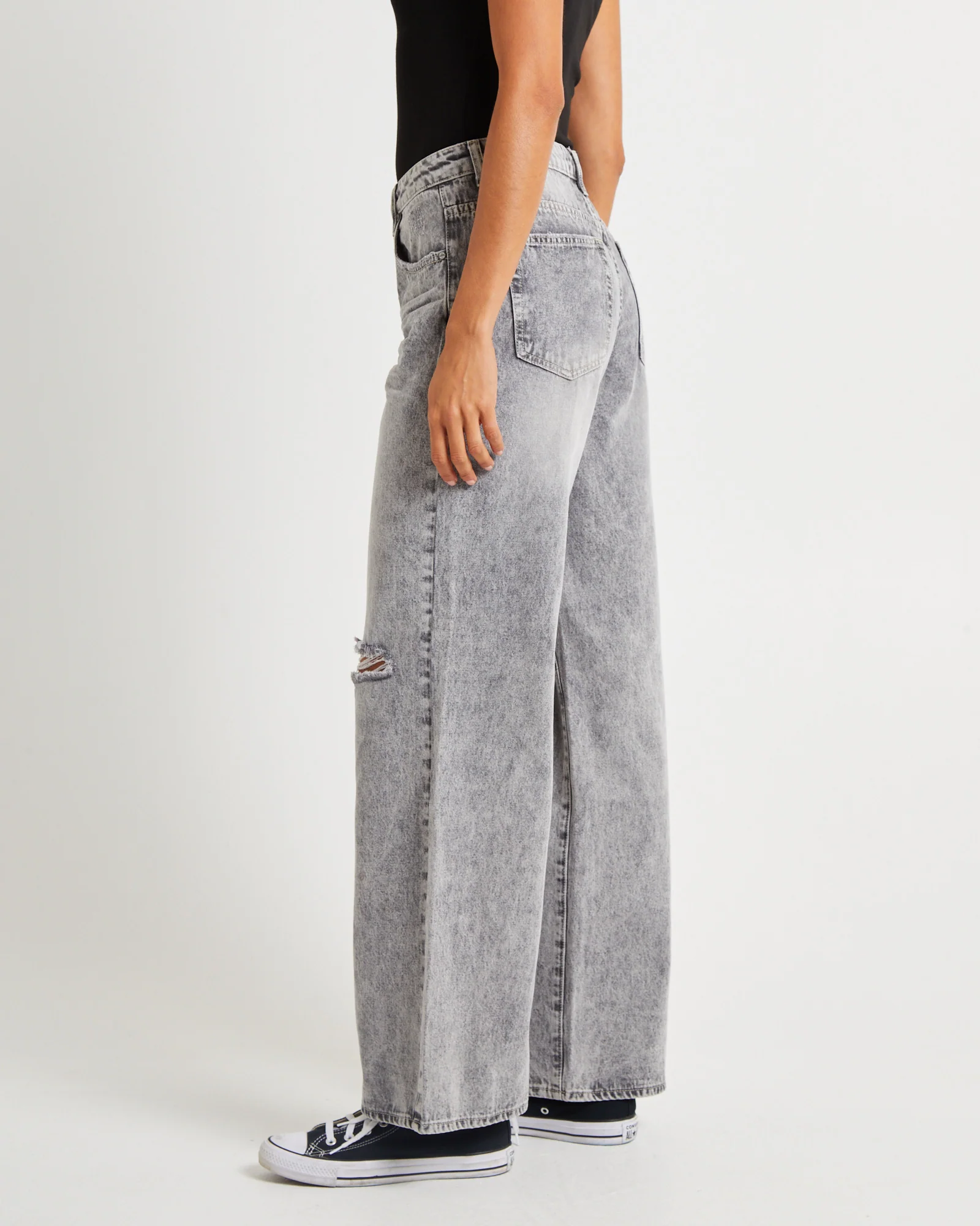 Smoke Jackson Mid Waist Wide Denim Jeans - Image 4