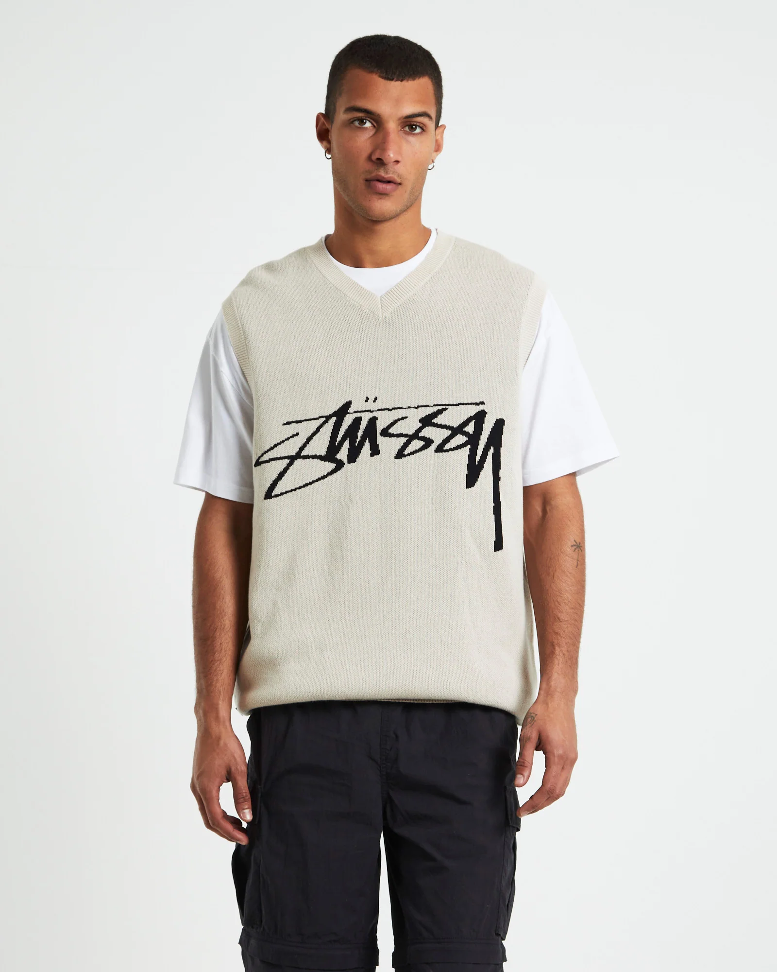 Smooth Stock Knit Vest Cream