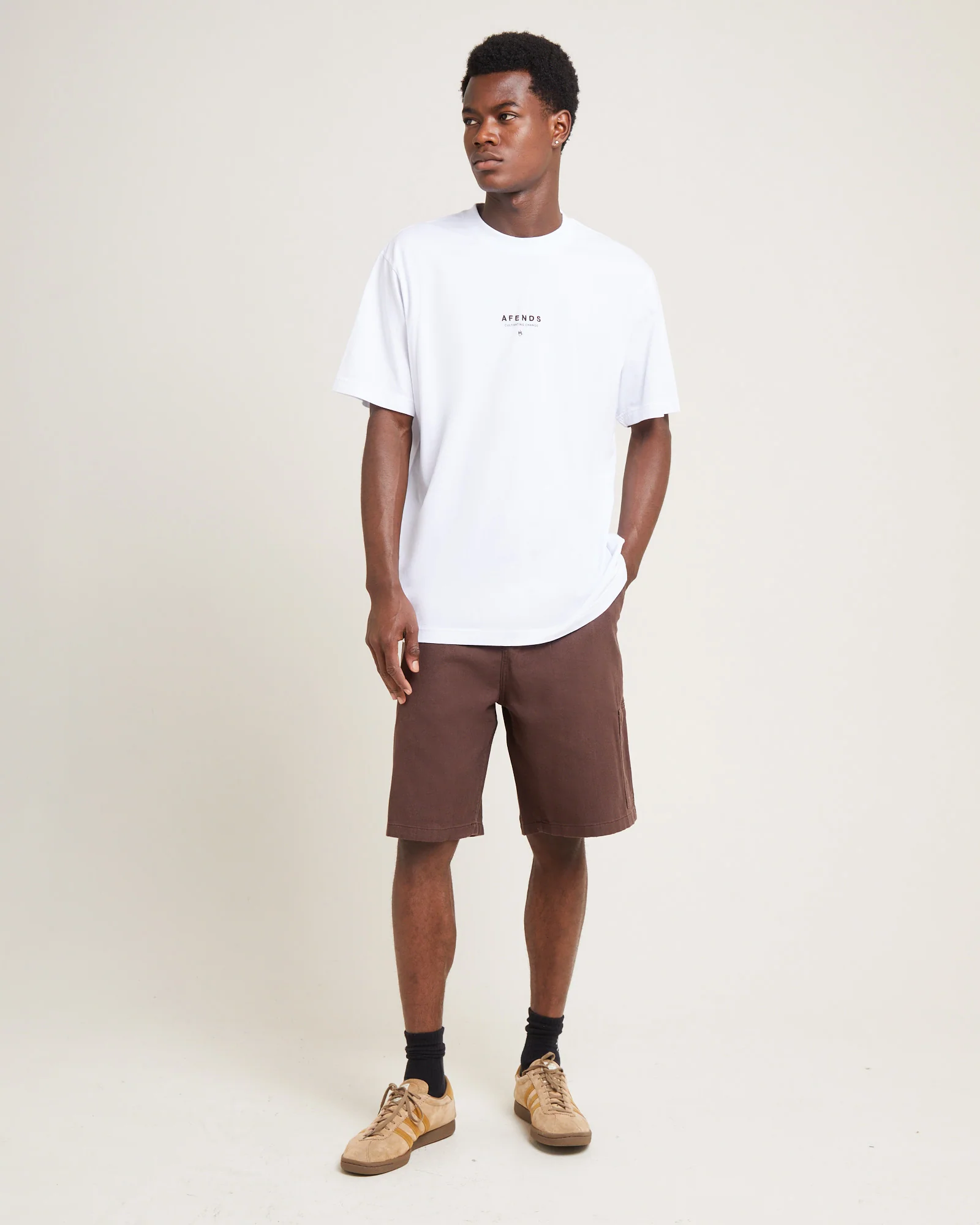 Space Recycled Retro Fit Short Sleeve T-Shirt White - Image 3