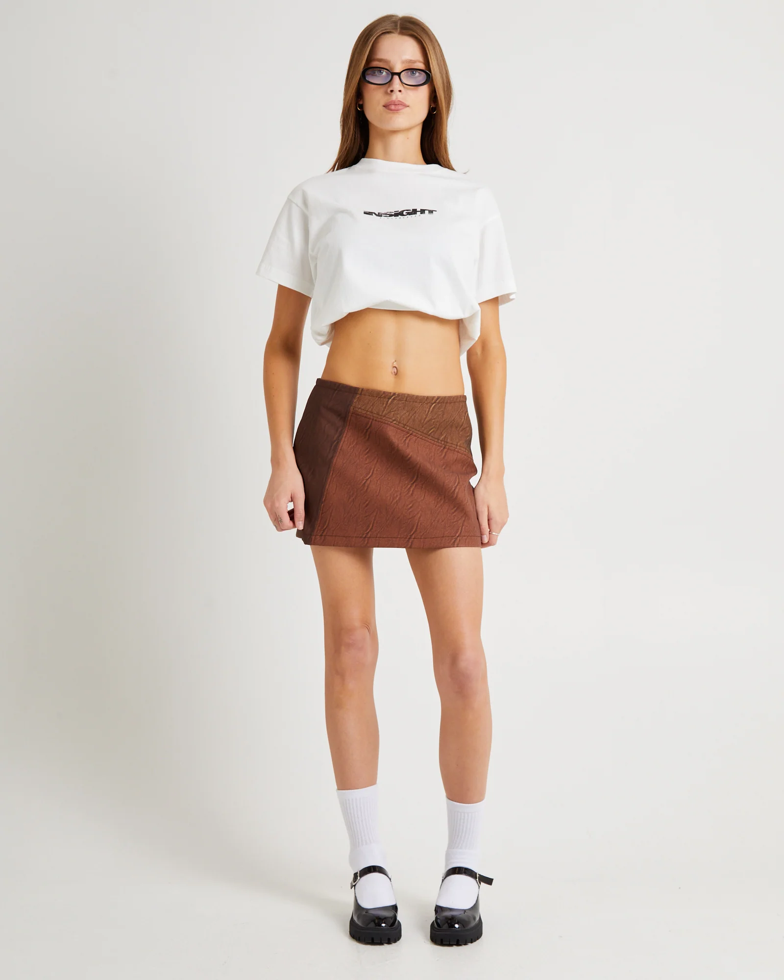 Splice PU Distressed Mini Skirt - Image 3