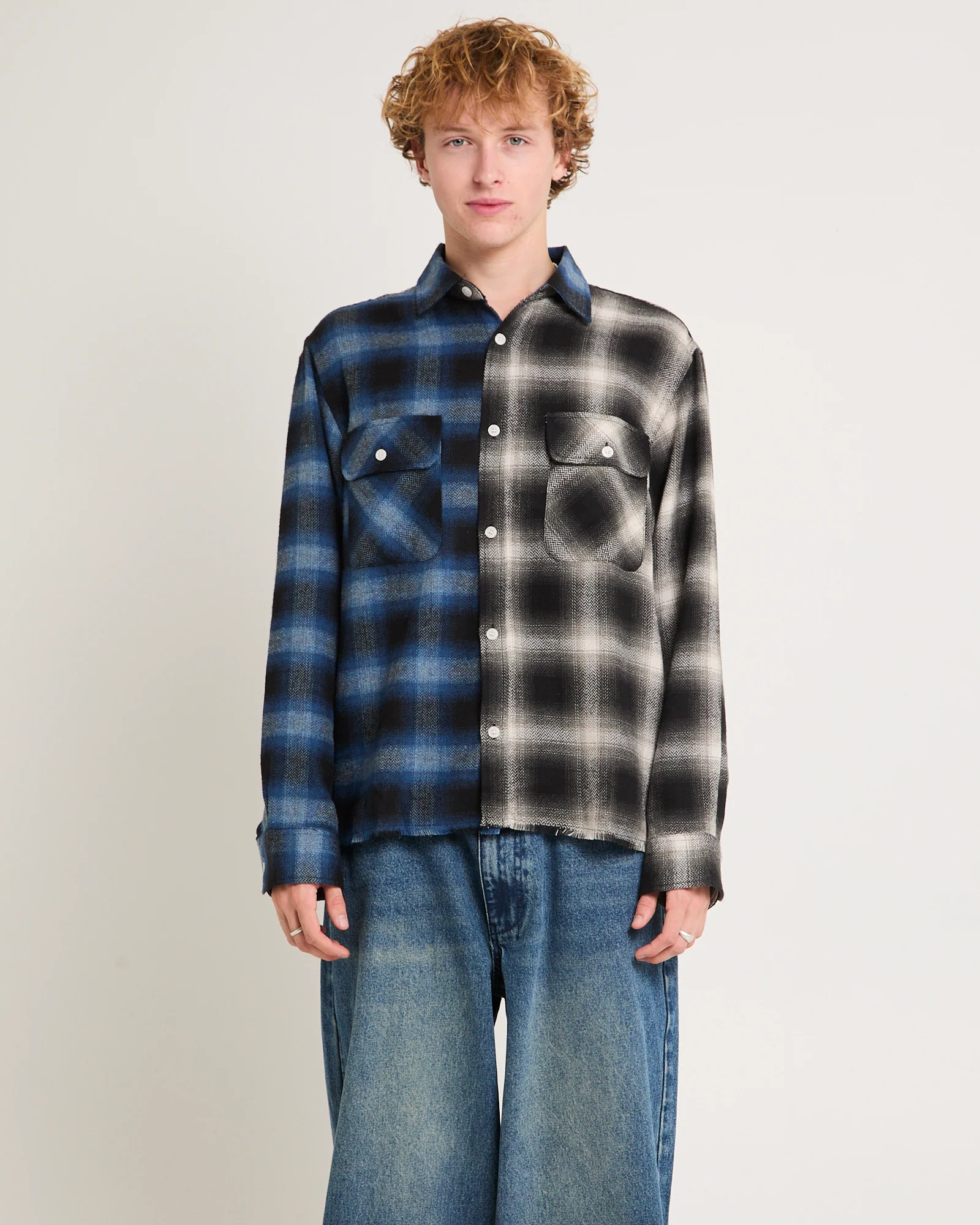 Split Flannel Long Sleeve Shirt - Image 3