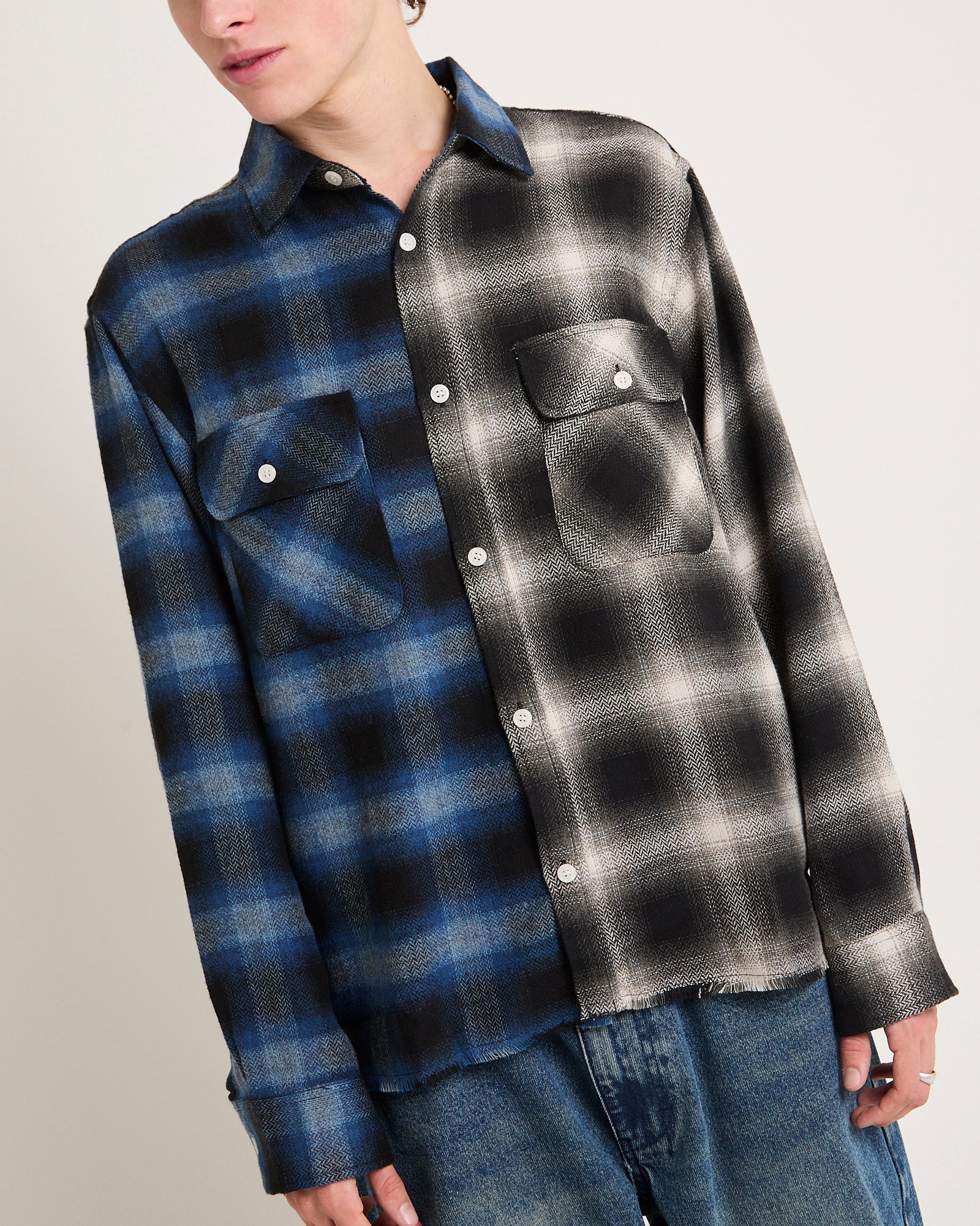 Split Flannel Long Sleeve Shirt - Image 6