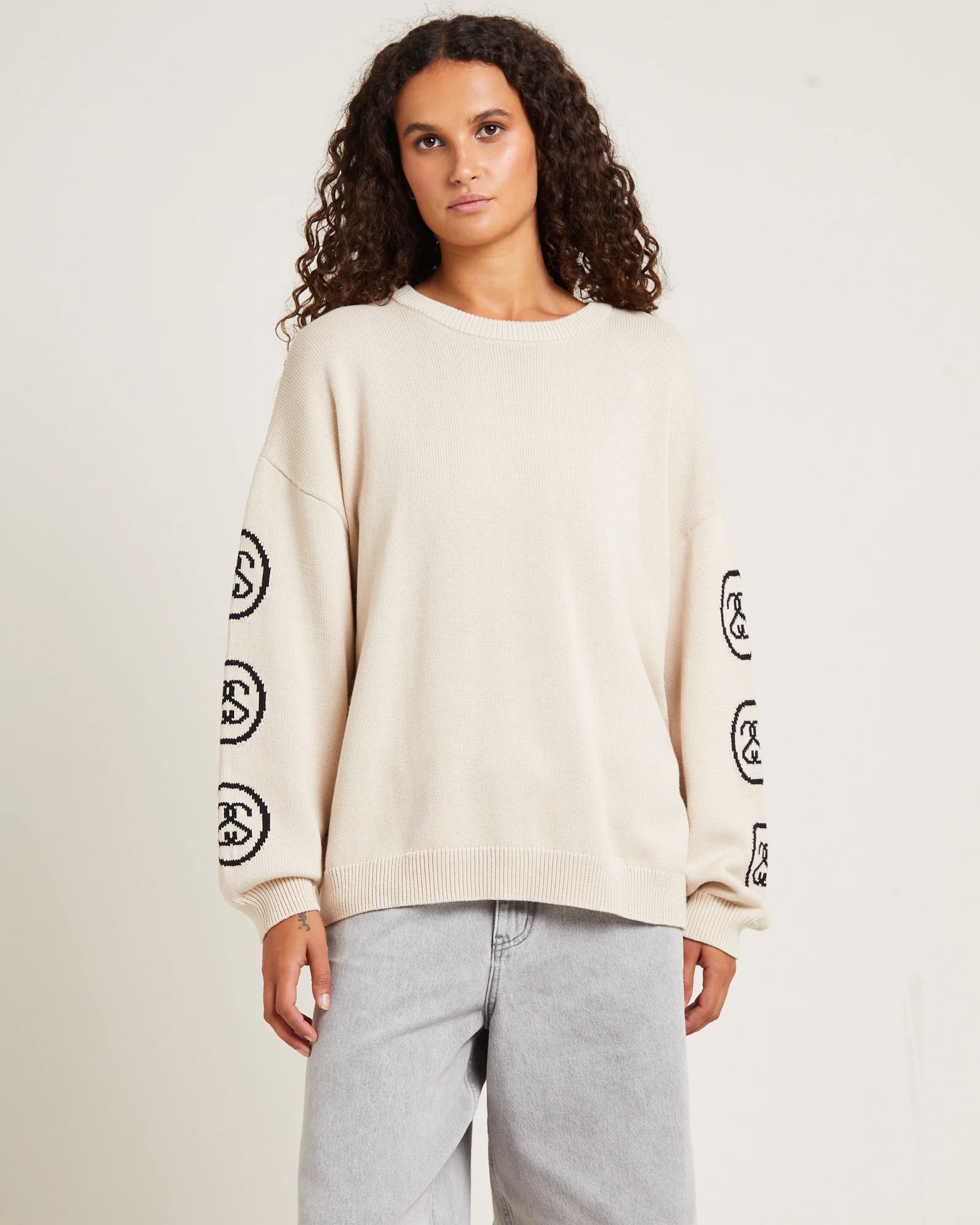 SS Link Knit Crew Neck Cream