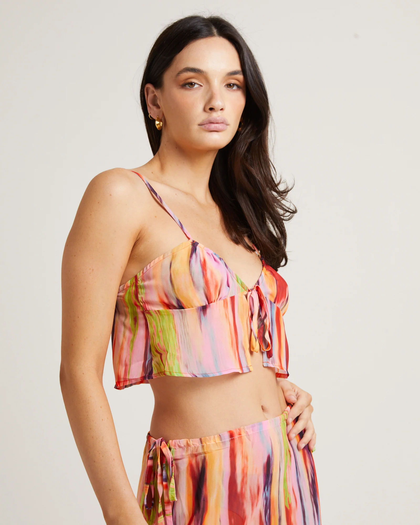 St Barts Tie Up Cami in Mutli - Image 5