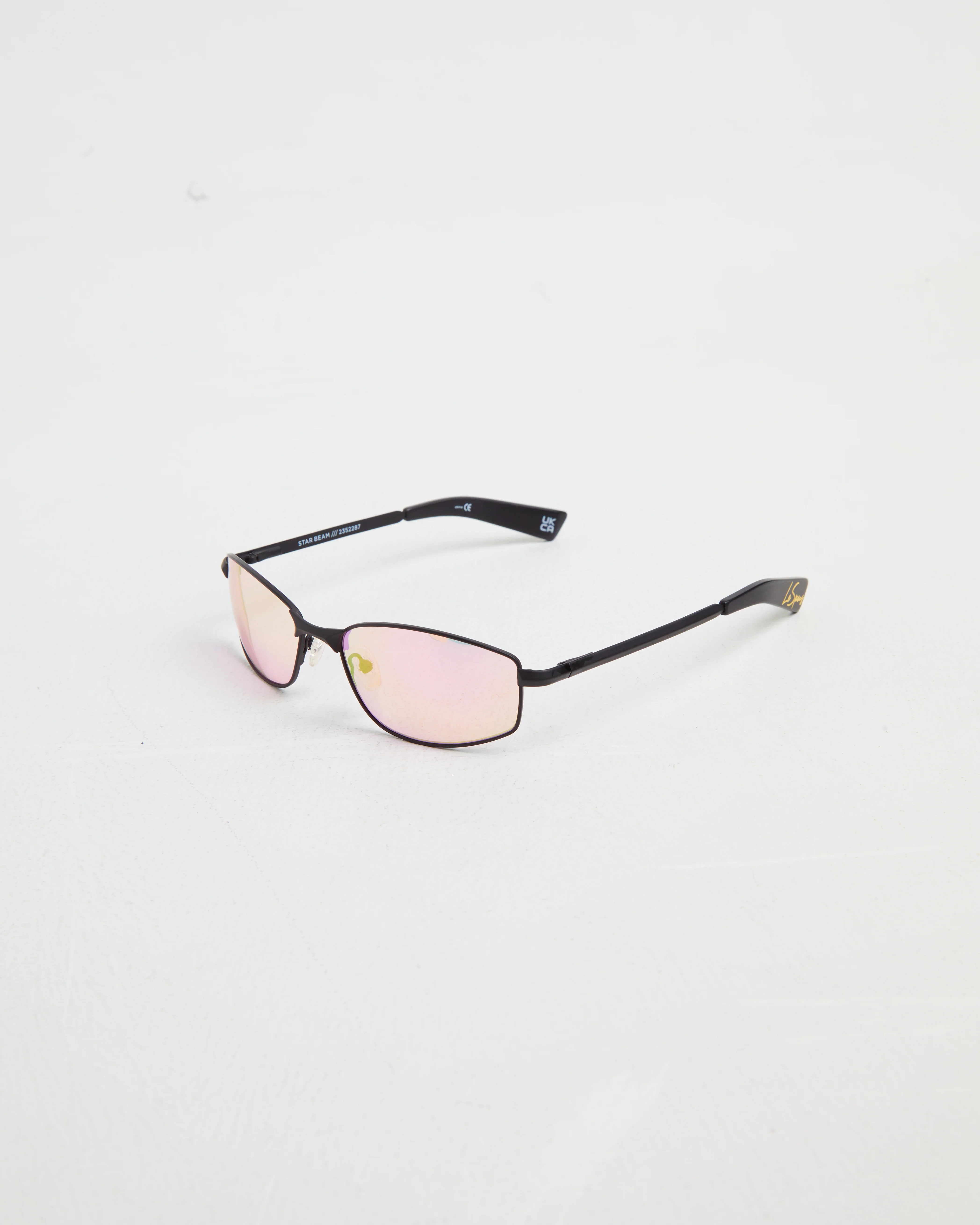 Star Beam Sunglasses in Matte Black/Pink Mirror - Image 5