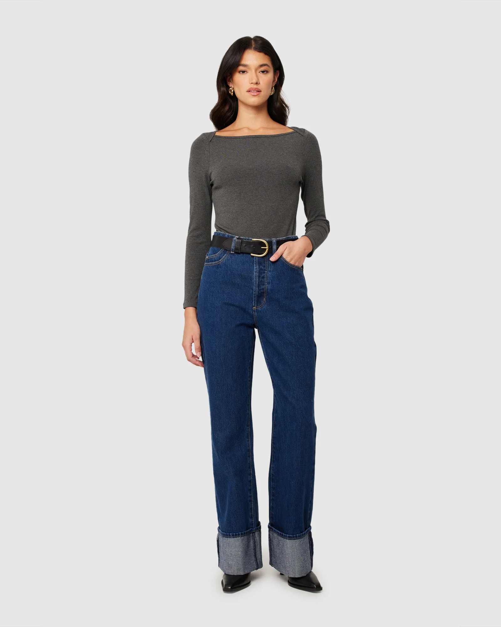 Stevie Relaxed Denim Jeans Deep Blue - Image 4