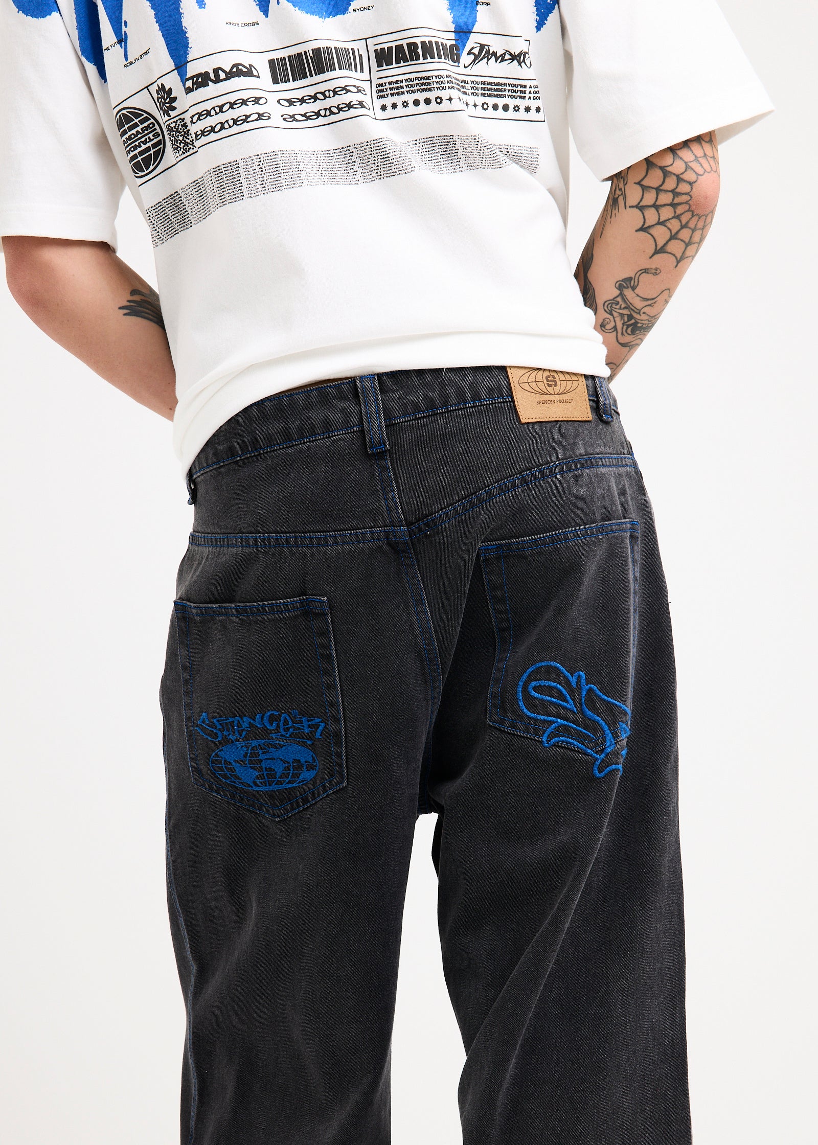 Sticker Wide Boy Denim Jeans - Image 5