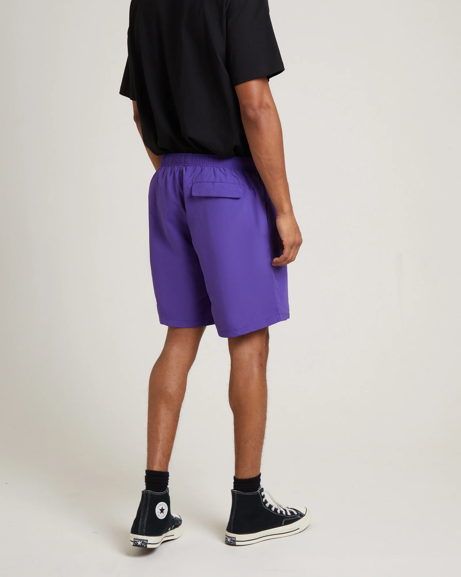 Stussy Big Stock Nylon Shorts in Purple - Image 5