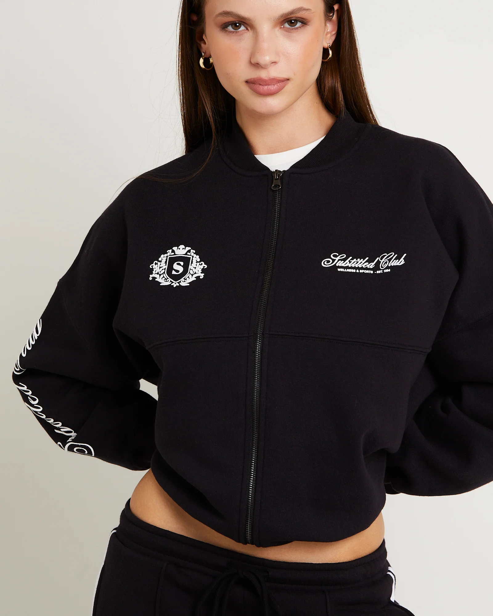 Subtitled Wellness Club Bomber Jacket - Image 5
