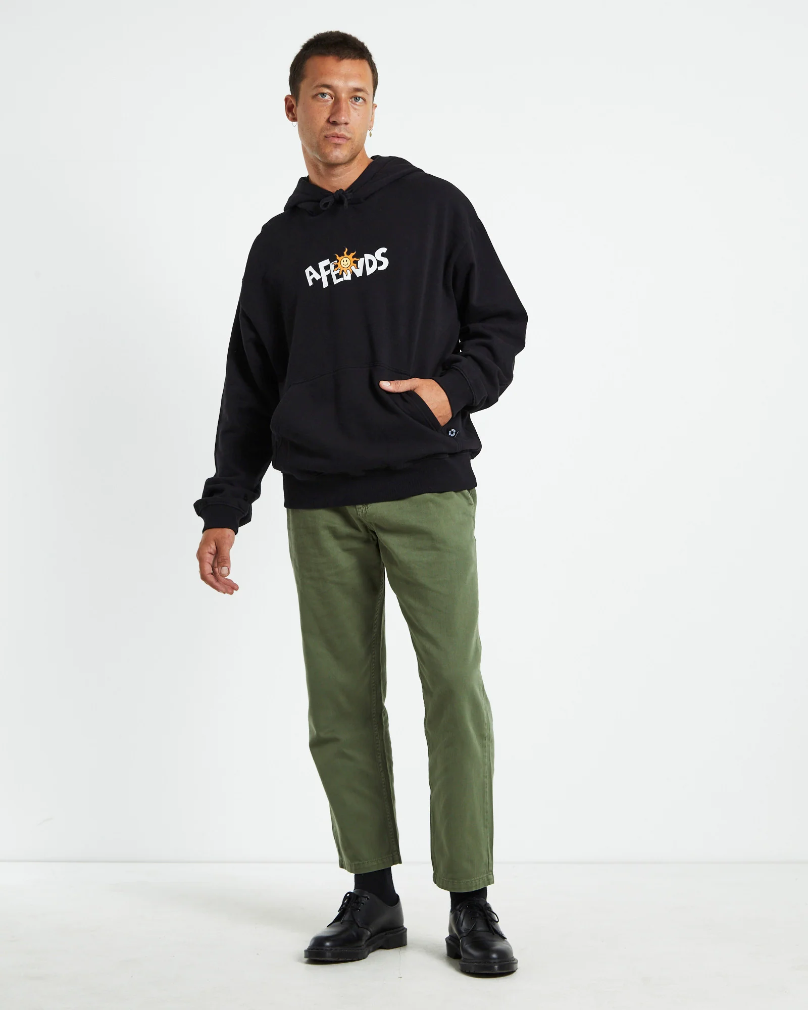 Sunshine Recycled Pull On Hoodie Black - Image 3