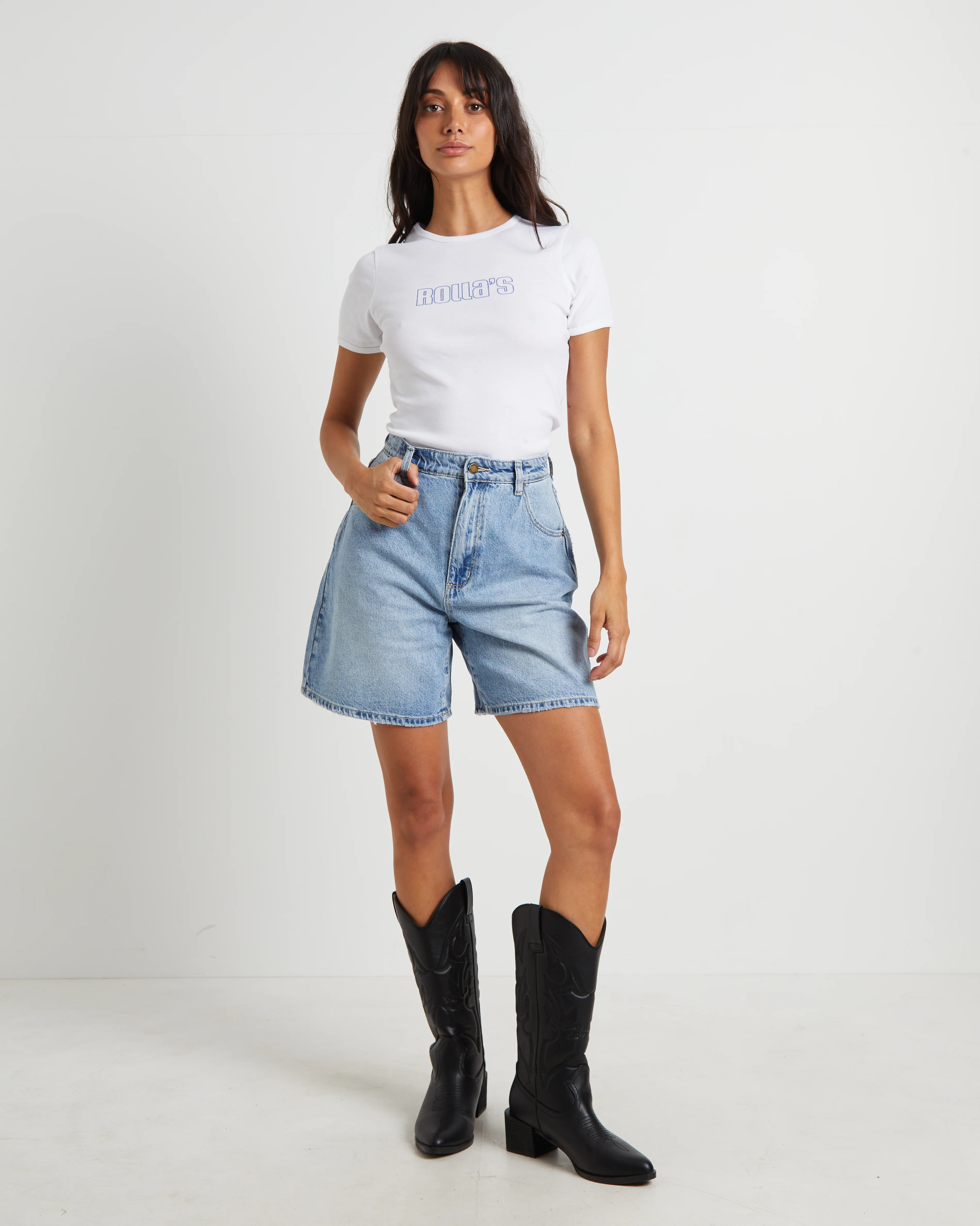 Super Mirage Denim Shorts in Lyocell Leah - Image 3