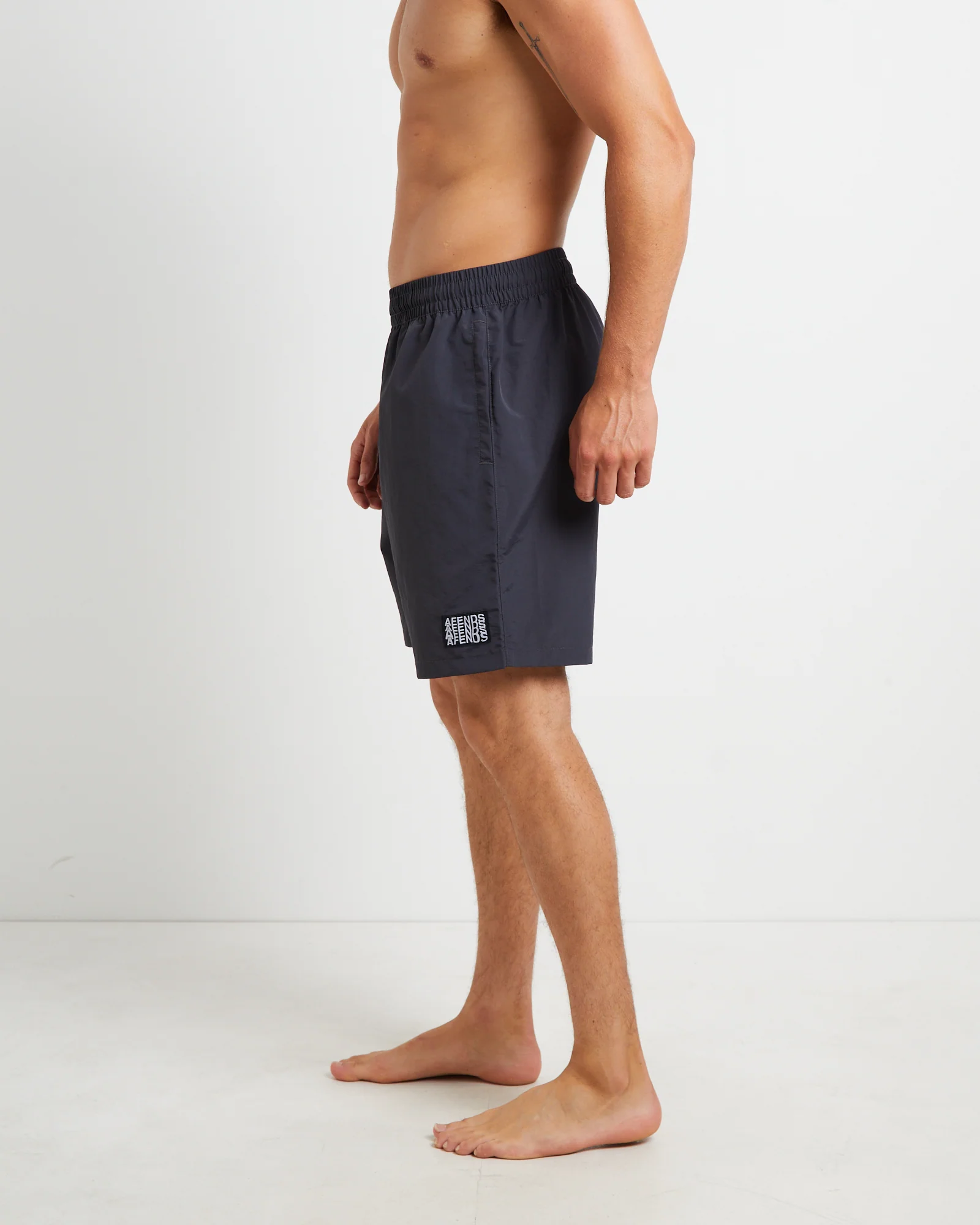 Surf Related Hemp Fixed Waist Swim Shorts in Black - Image 4